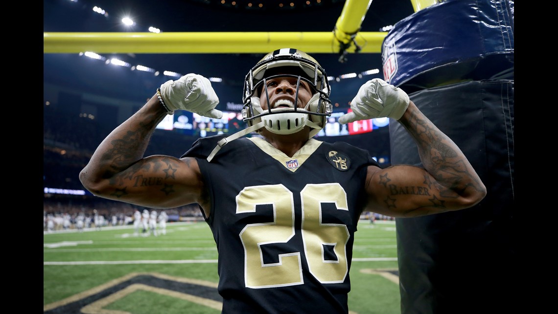 Demario Davis of the New Orleans Saints celebrates after P.J. News Photo  - Getty Images