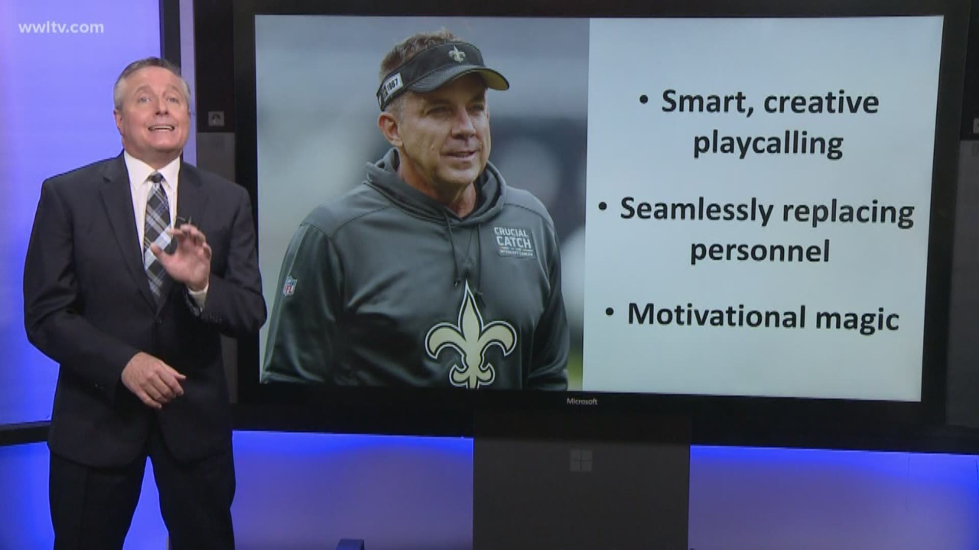 WWL-TV Sports Director Doug Mouton explains how the 2017 Draft was key in the Saints win against Chicago, and why Sean Payton is the NFL's coach of the year so far.