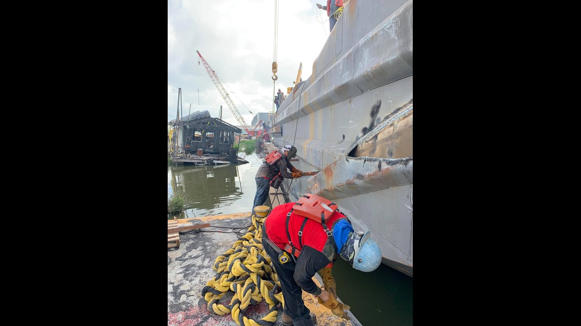 Crews race to sink barge in Bayou Chene before Morganza Spillway opens