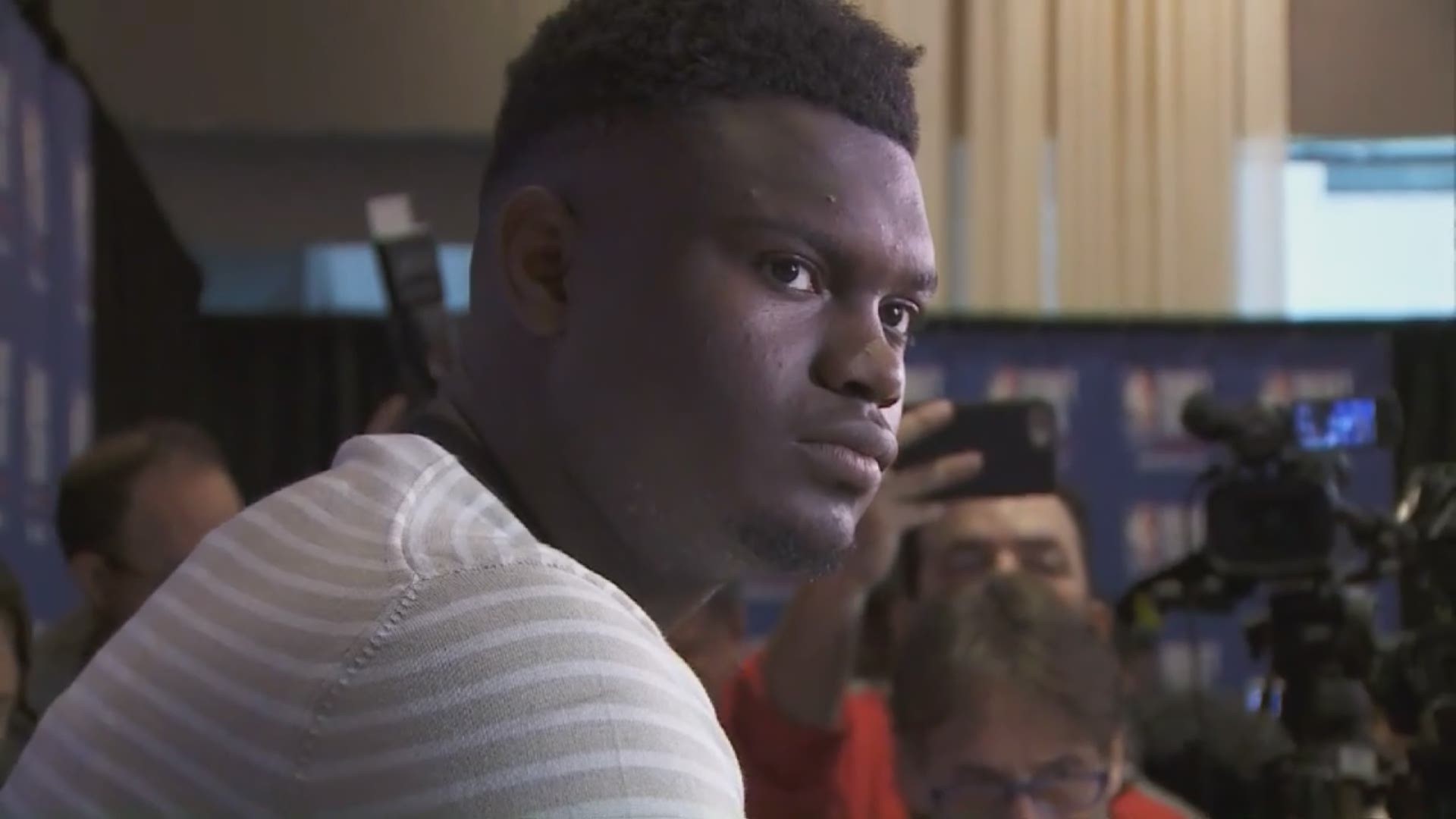 Zion Williamson, the projected first pick in the 2019 NBA Draft, talked to the media from New York about the New Orleans Pelicans, his love for basketball and Duke.