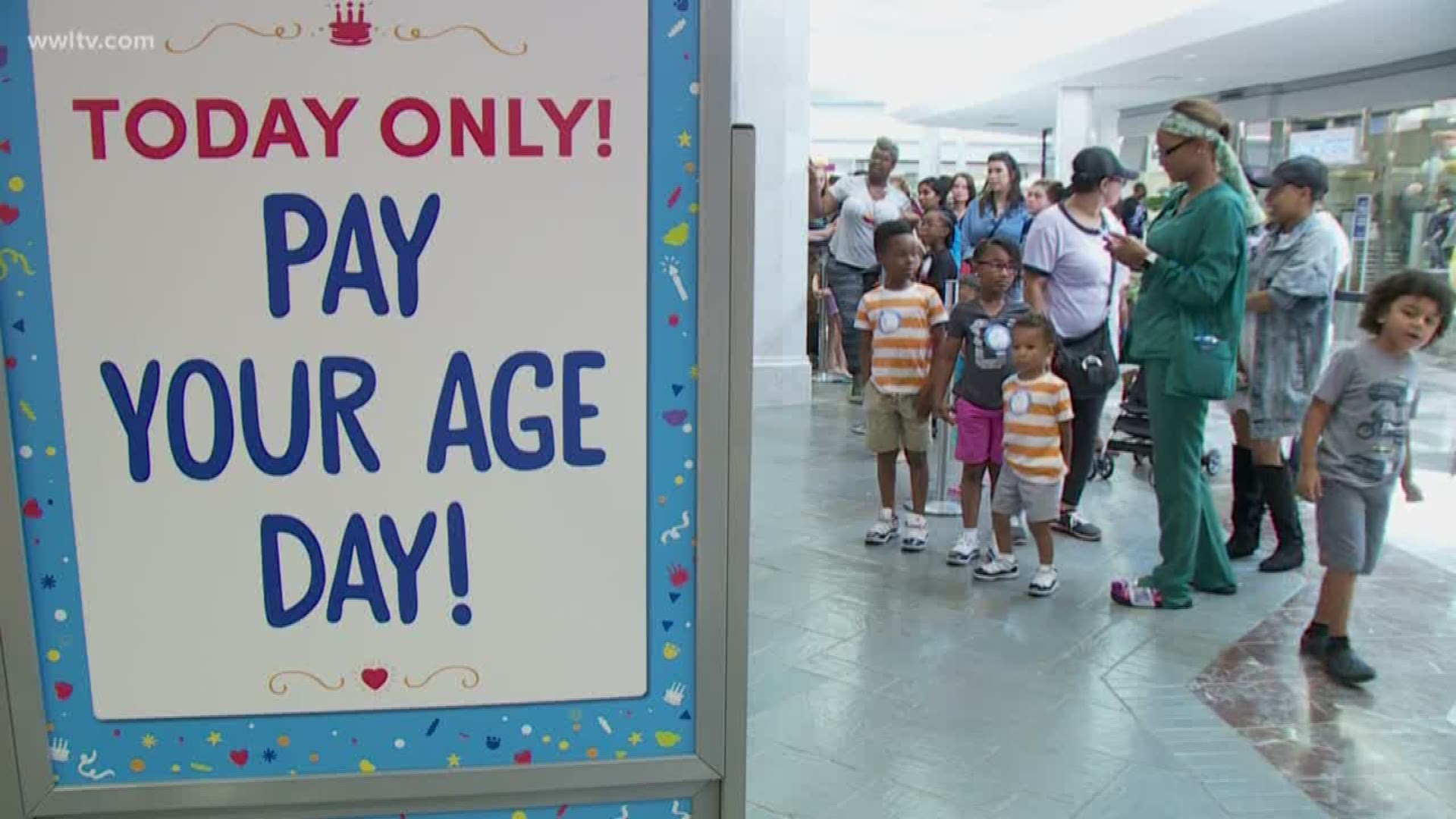 People waited in line for hours and hours for the 'Build-A-Bear' Pay Your Age promotion. 