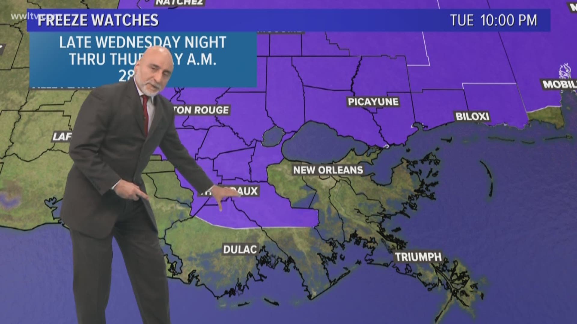Chief Meteorologist Carl Arredondo and the 10pm Tuesday Weather