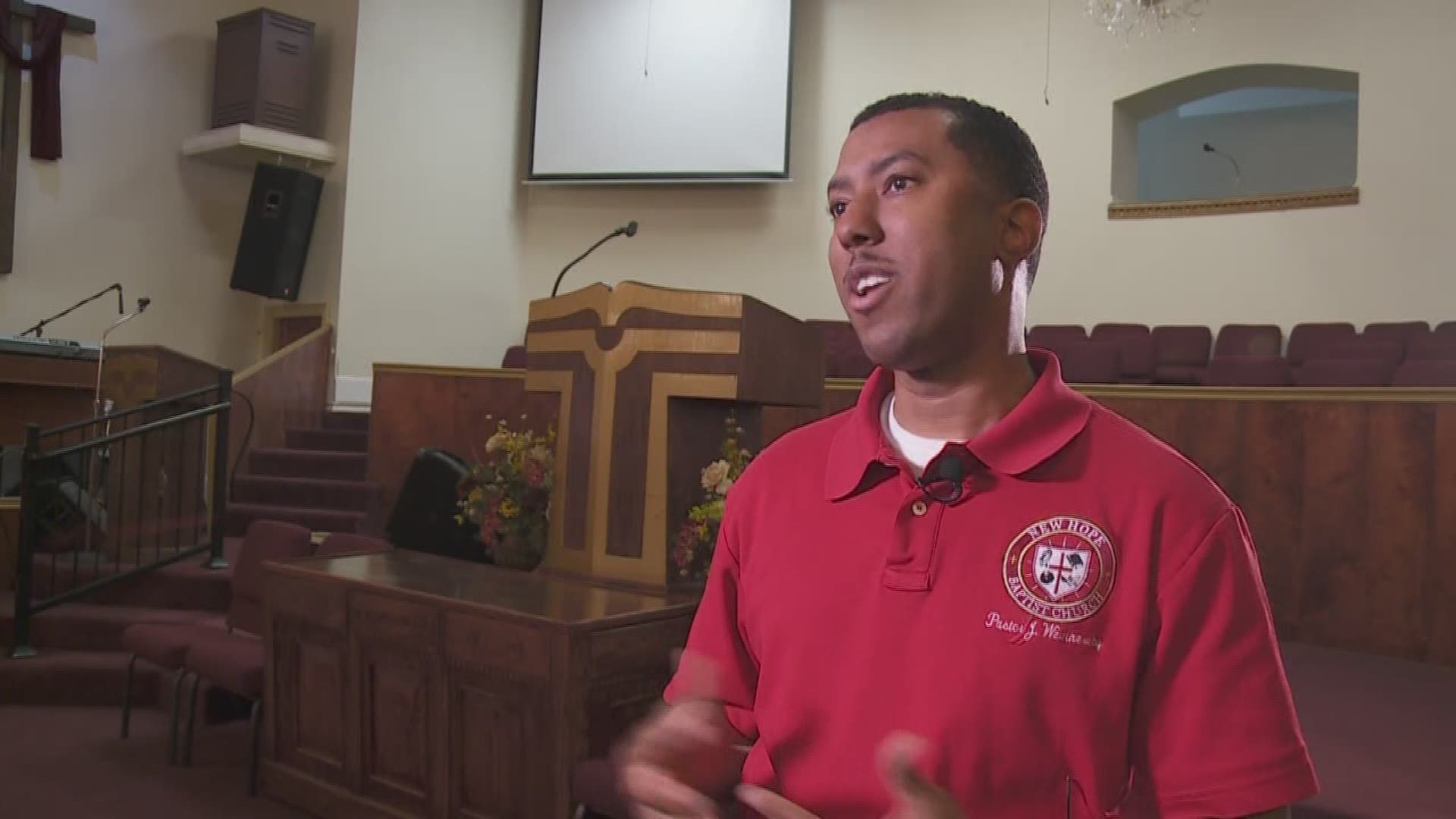 Natalie Shepherd shows how one man is taking a stand against the violence around his church.