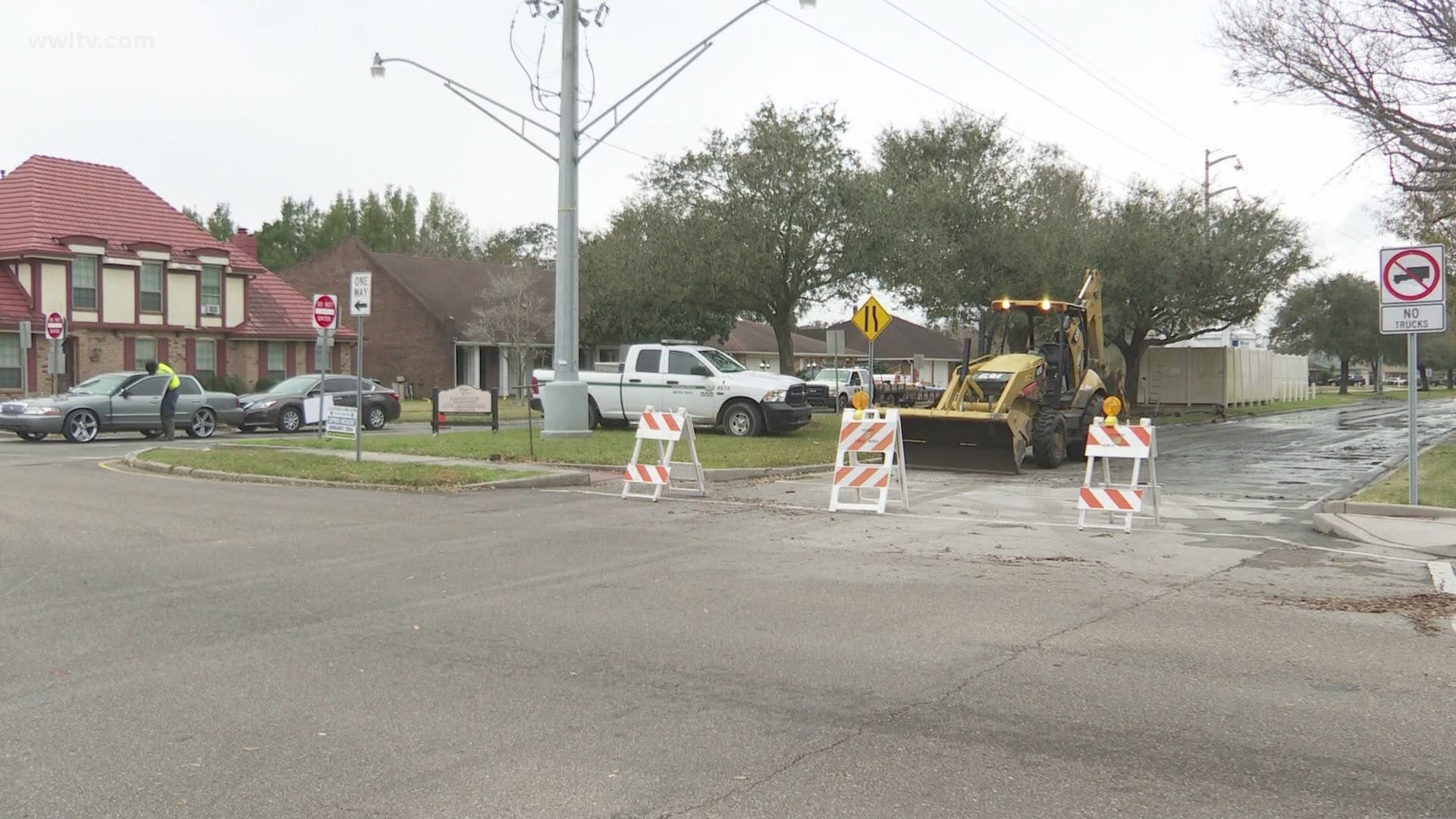 Work is being done to repair a water main that broke overnight in Kenner causing street closures and limited to no water pressure until it is fixed.