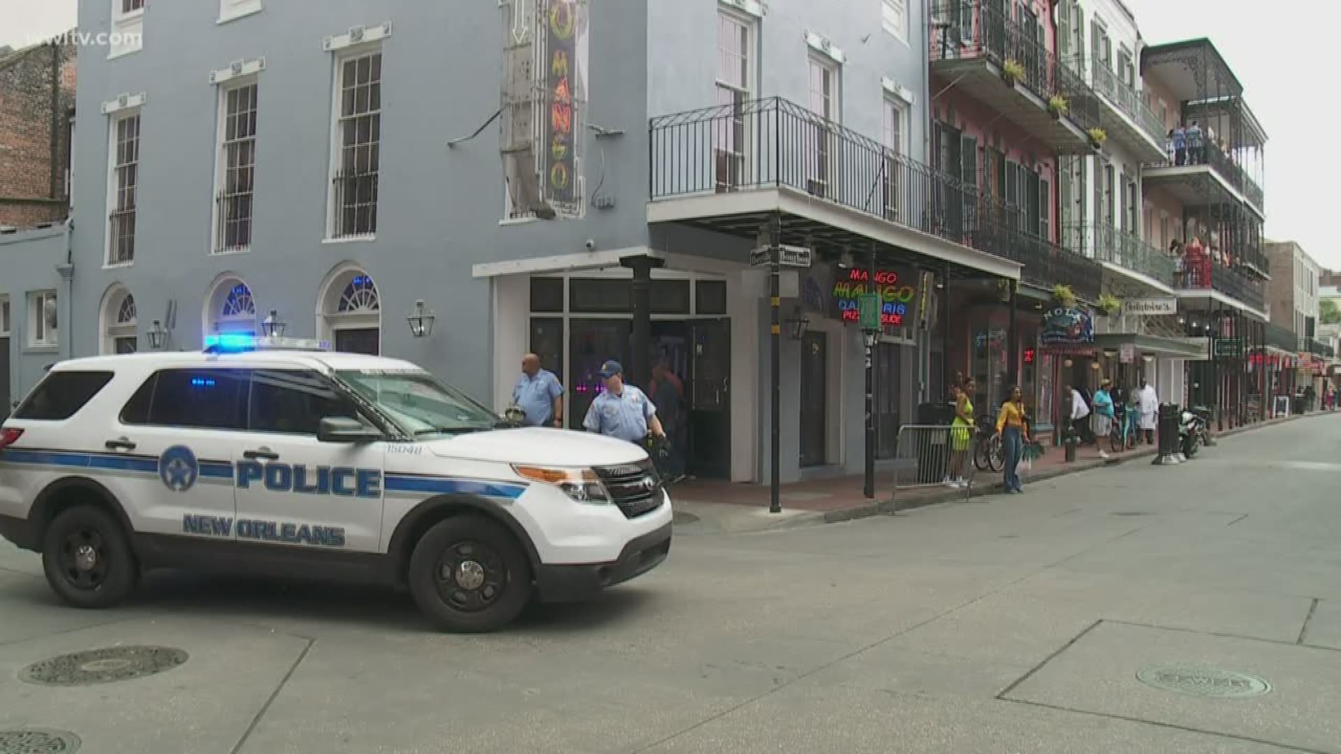 A WWL-TV reporter was gathering info on one Bourbon Street shooting when another was reported down the block