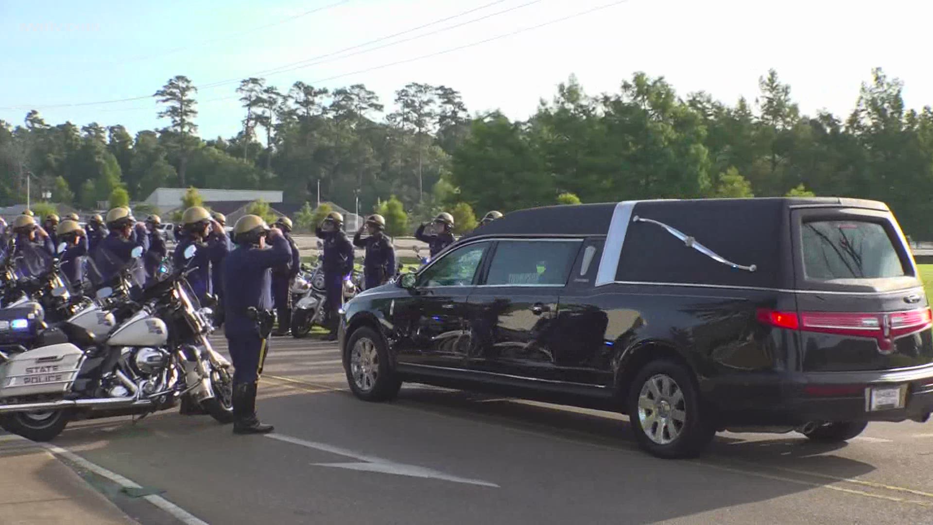 A State Trooper who was killed as a chase involving a suspect and another law enforcement group was laid to rest Thursday and many came out in support.