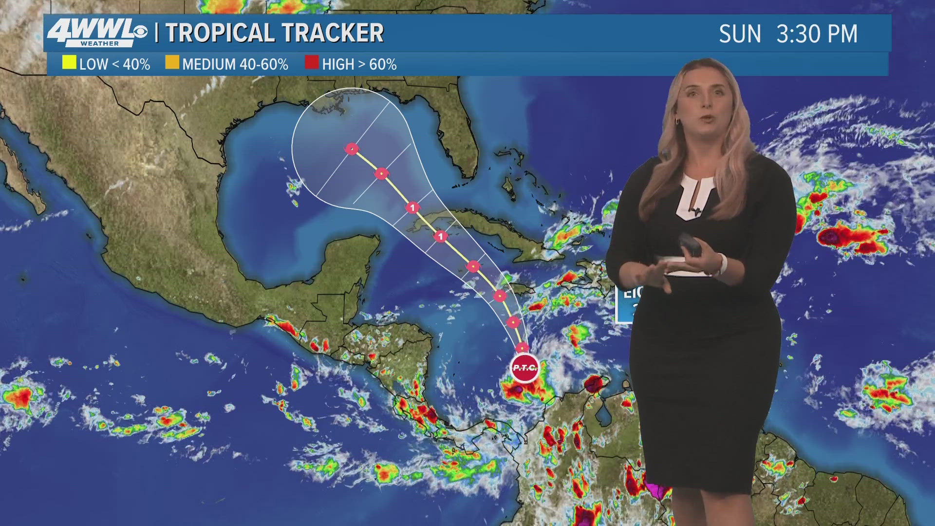 WWL Louisiana Meteorologist Alexa Trischler says rain could arrive later this week due to tropical moisture from this disturbance. 