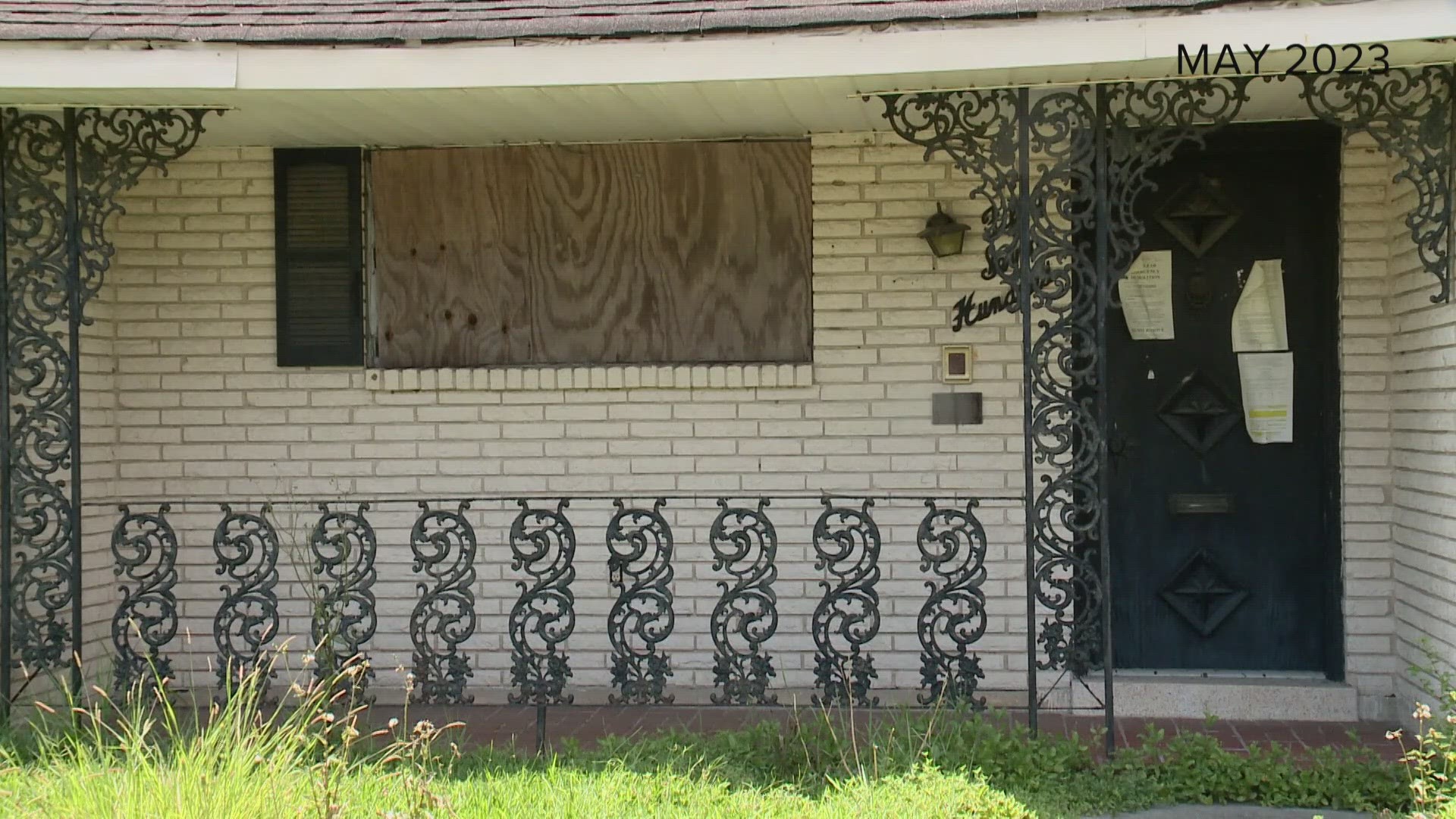 The house at 5700 Vicksburg has sat abandoned since Hurricane Katrina, but the city is finally taking action.