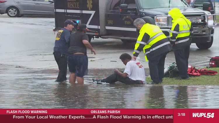 Citizens rescued from street flooding on Canal Boulevard