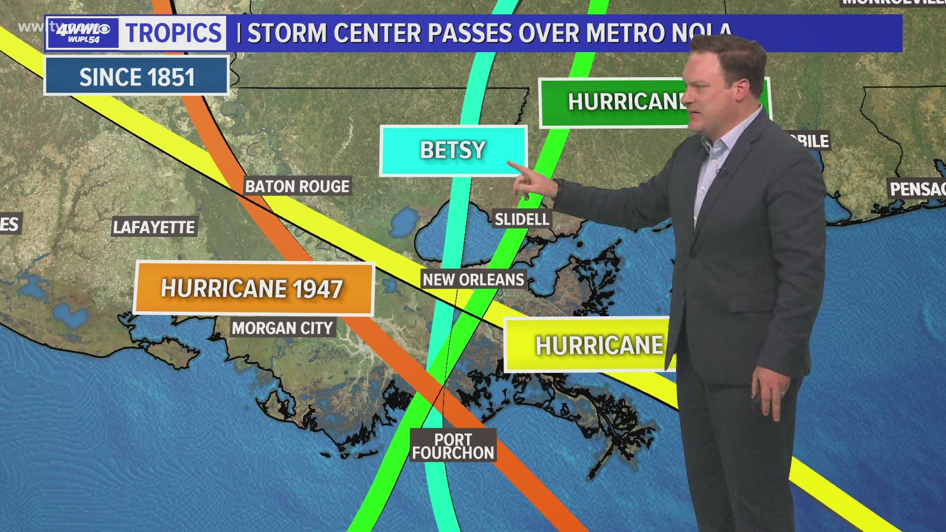 Only a handful of storms have passed directly over metro New Orleans. Hurricane Zeta joins the list as of Wednesday.