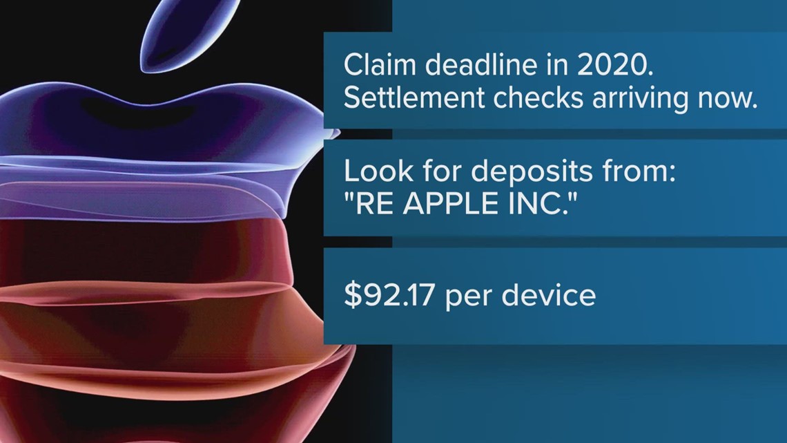 Apple iPhone settlement checks arriving