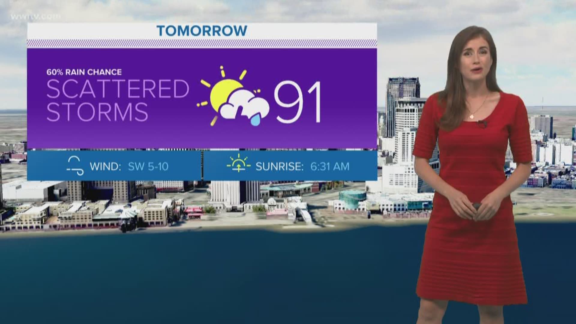 Meteorologist Alexandra Cranford has the forecast at 6 p.m. on Monday, August 19, 2019.