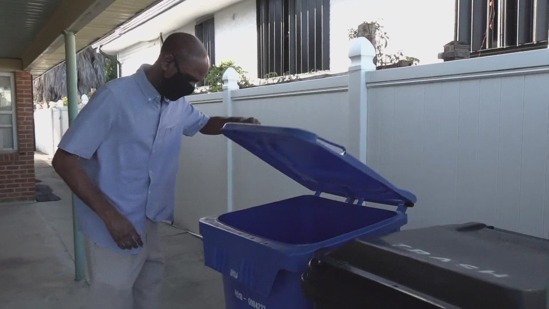 Several New Orleans neighborhoods had recycling picked up for the first time in about a year