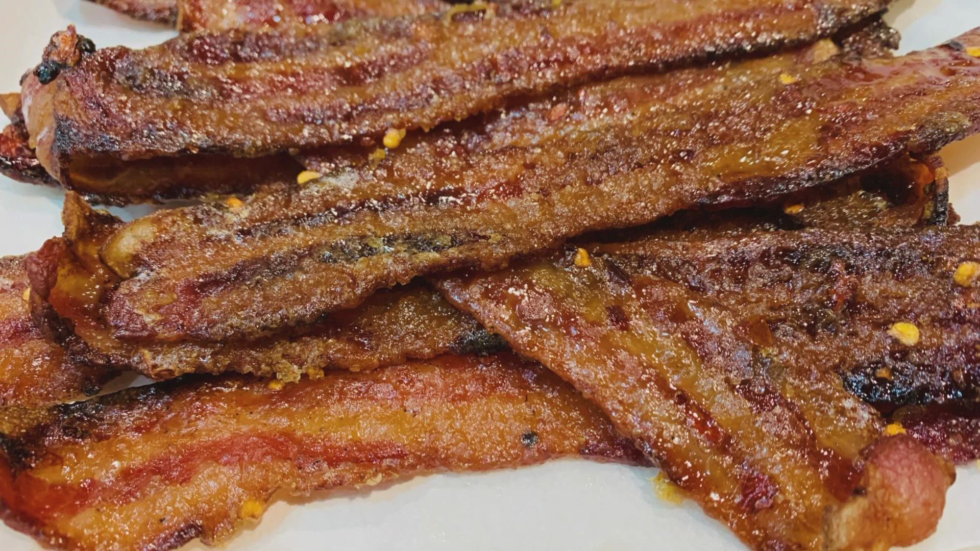 Chef Dee Lavigne of the Southern Food and Beverage Museum shows how to make a unique candied bacon recipe. More info: southernfood.org.