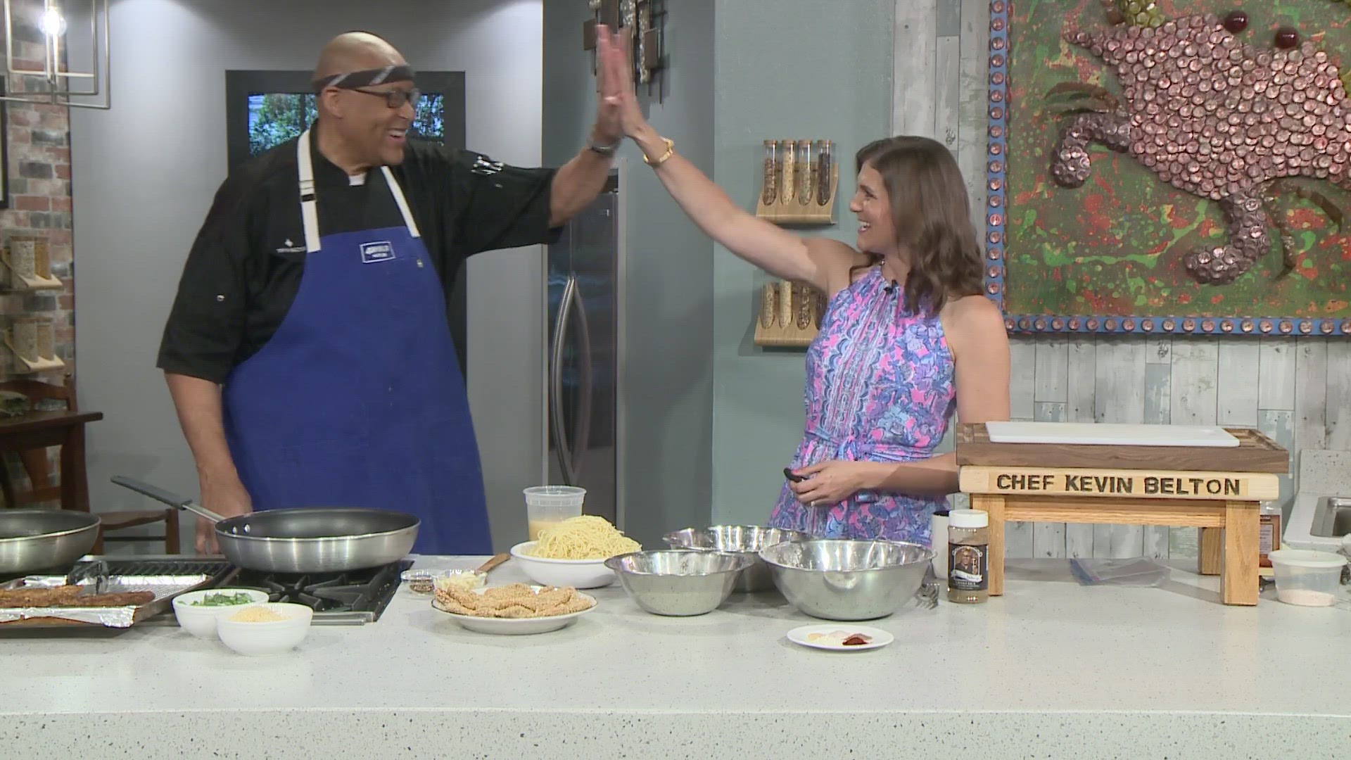 Chef Belton is in the WWLTV kitchen cooking up Pork Chops and Spaghetti Aglio E Olio.