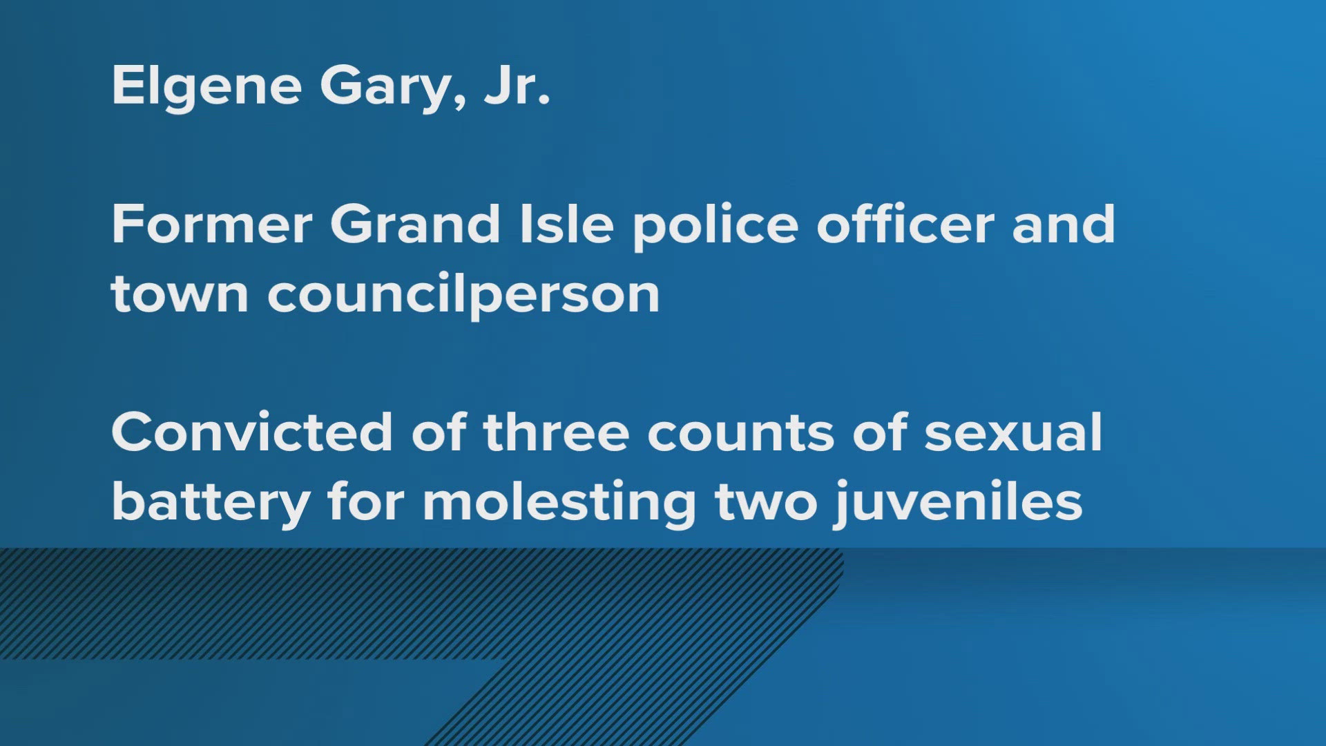 The Jefferson Parish DA's Office said 81-year-old Elgene Gary Sr. was charged with three counts of sexual battery.