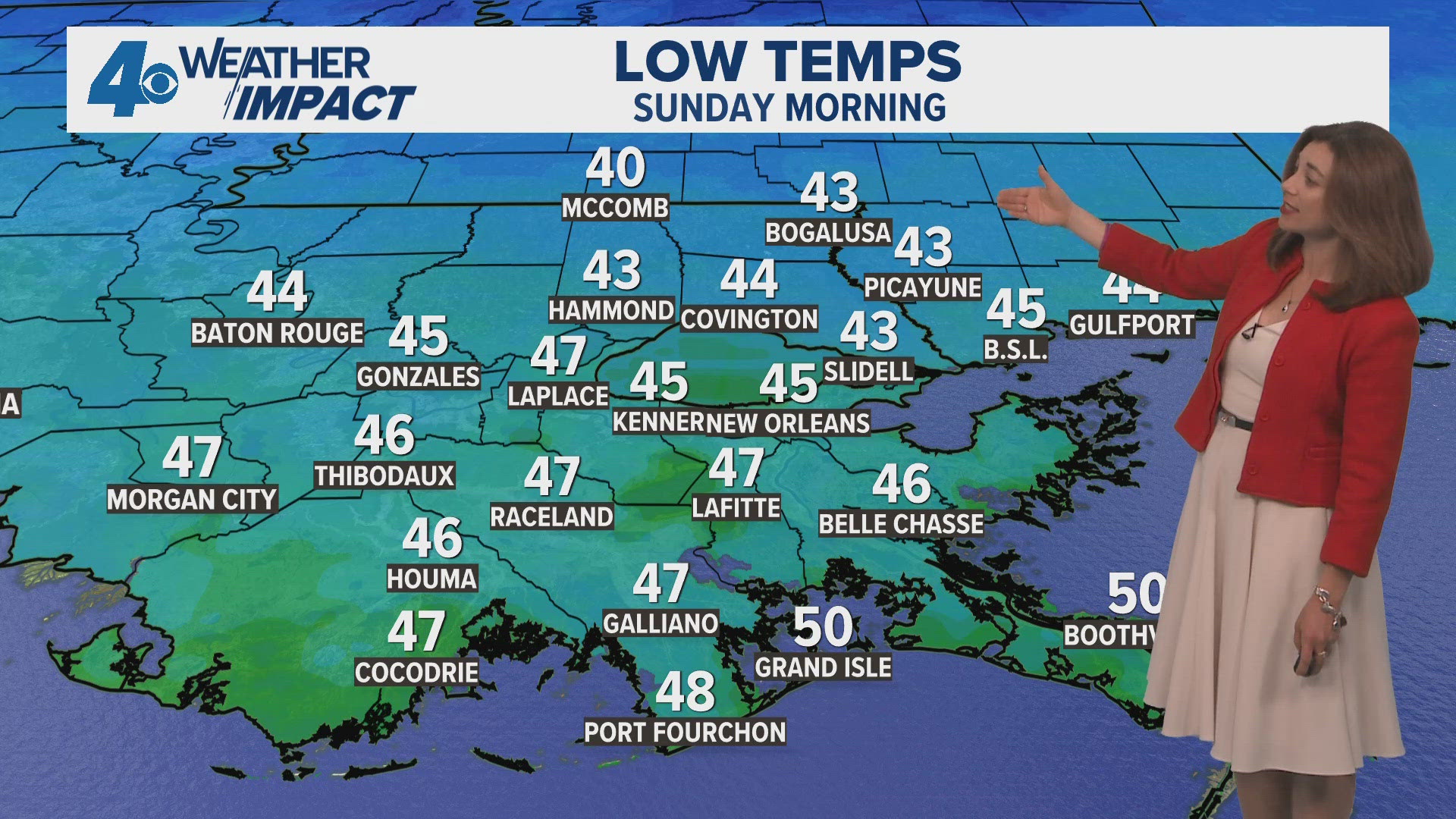 New Orleans Weather Impact 10pm: Record highs Saturday, dropping 40 ...