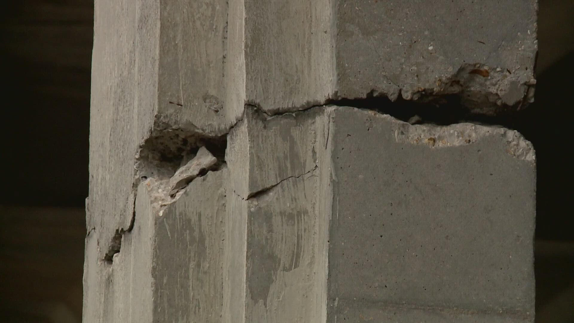 Louisiana DOTD says cracks like these are cosmetic, but the department says the steel beams inside the pillars are structurally sound.