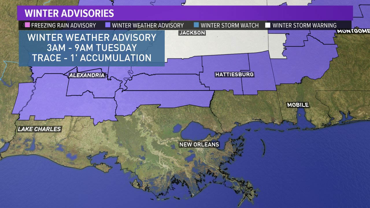 Snow in Southeast Louisiana? Here's what we can expect Tuesday