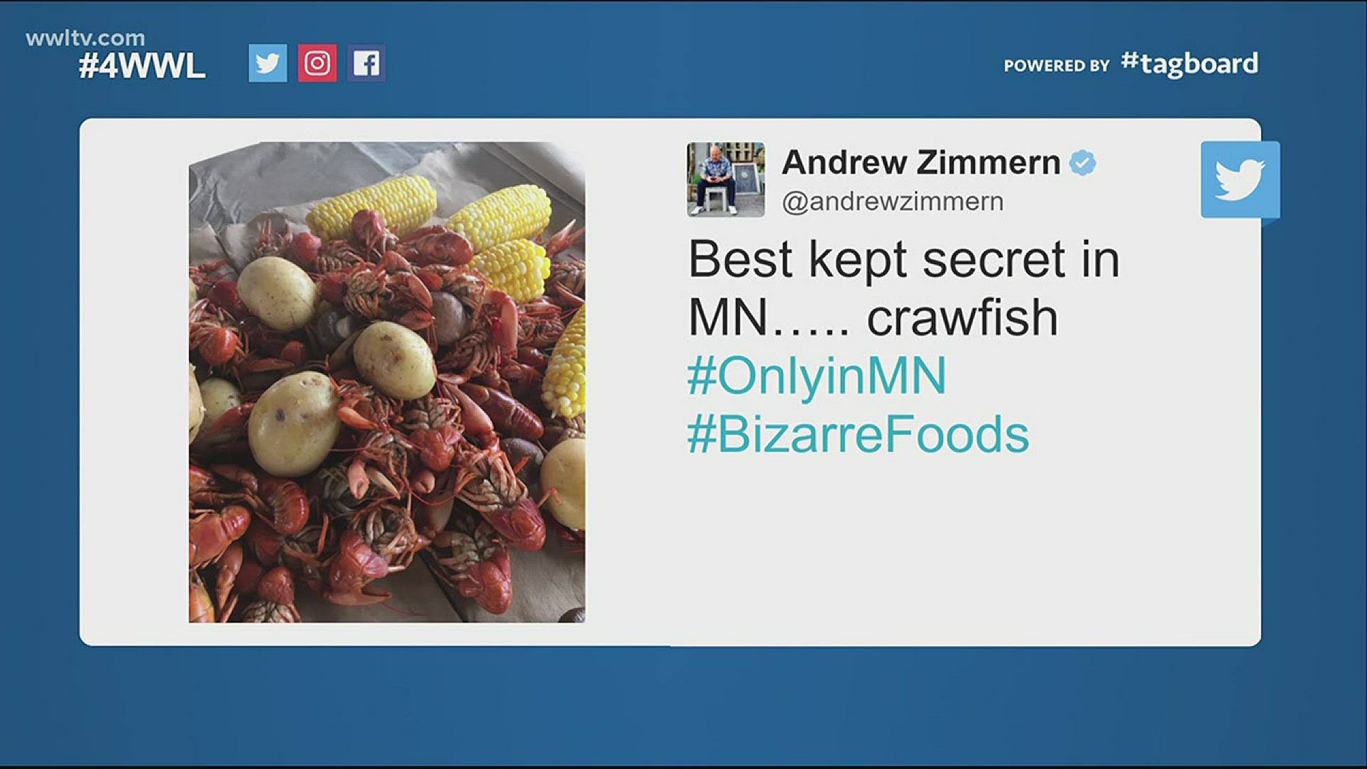 'Bizarre Foods' host in hot water with Louisiana after sharing 'embarrassing' crawfish boil