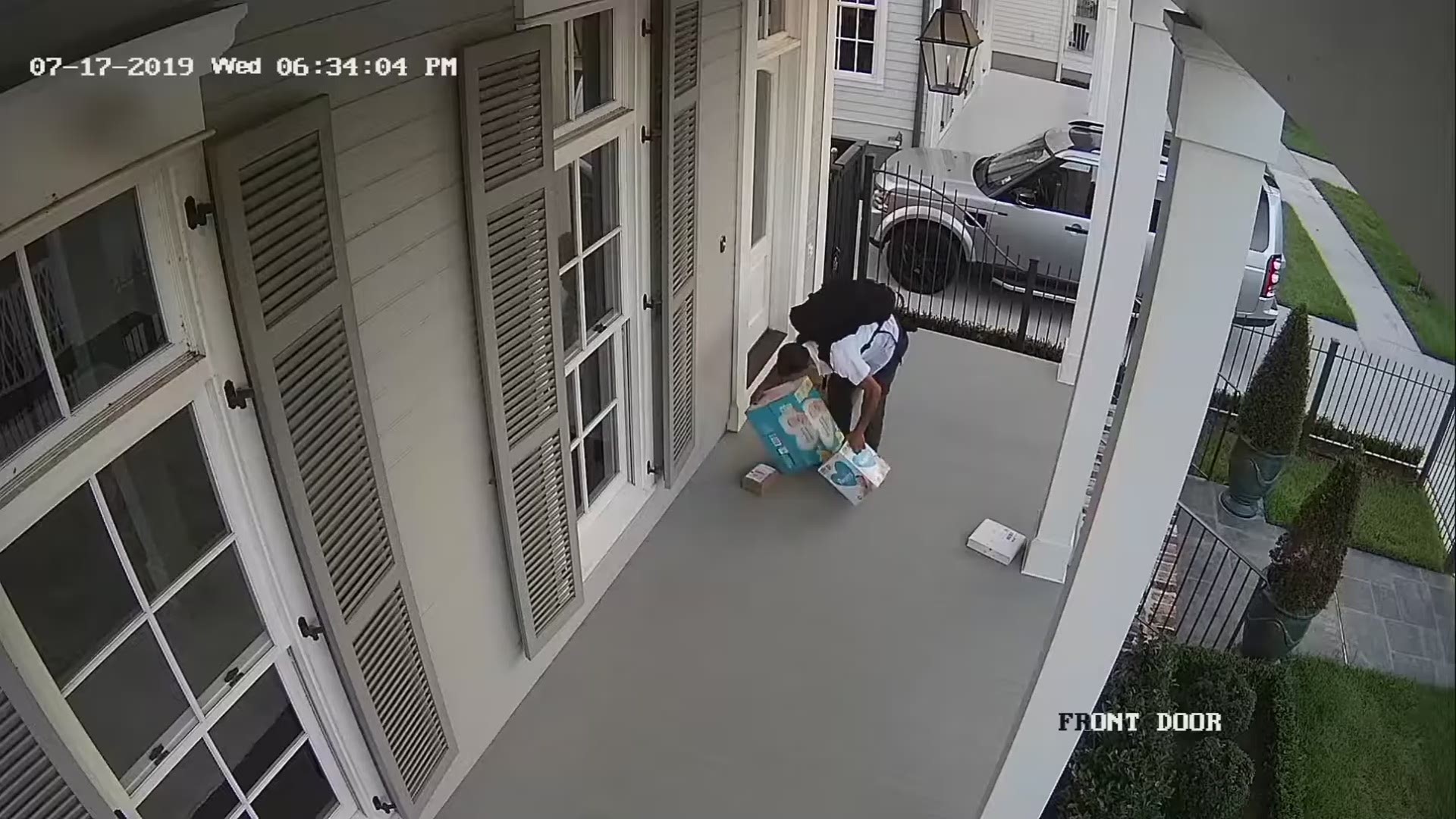 Police are searching for the man seen in this video stealing diapers and baby wipes from a front porch on Upperline Street in New Orleans