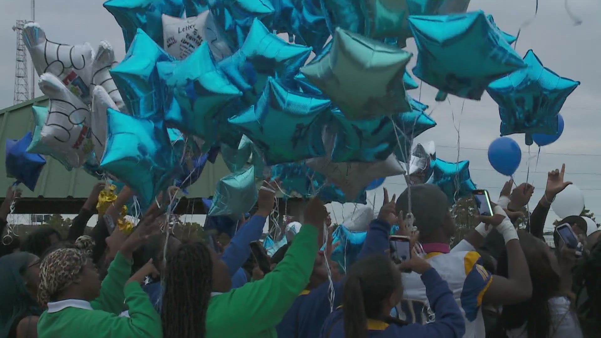 A balloon release was held on Thursday for 18-year-old Kenneth Johnson who was shot and killed on Wednesday, Oct. 4.