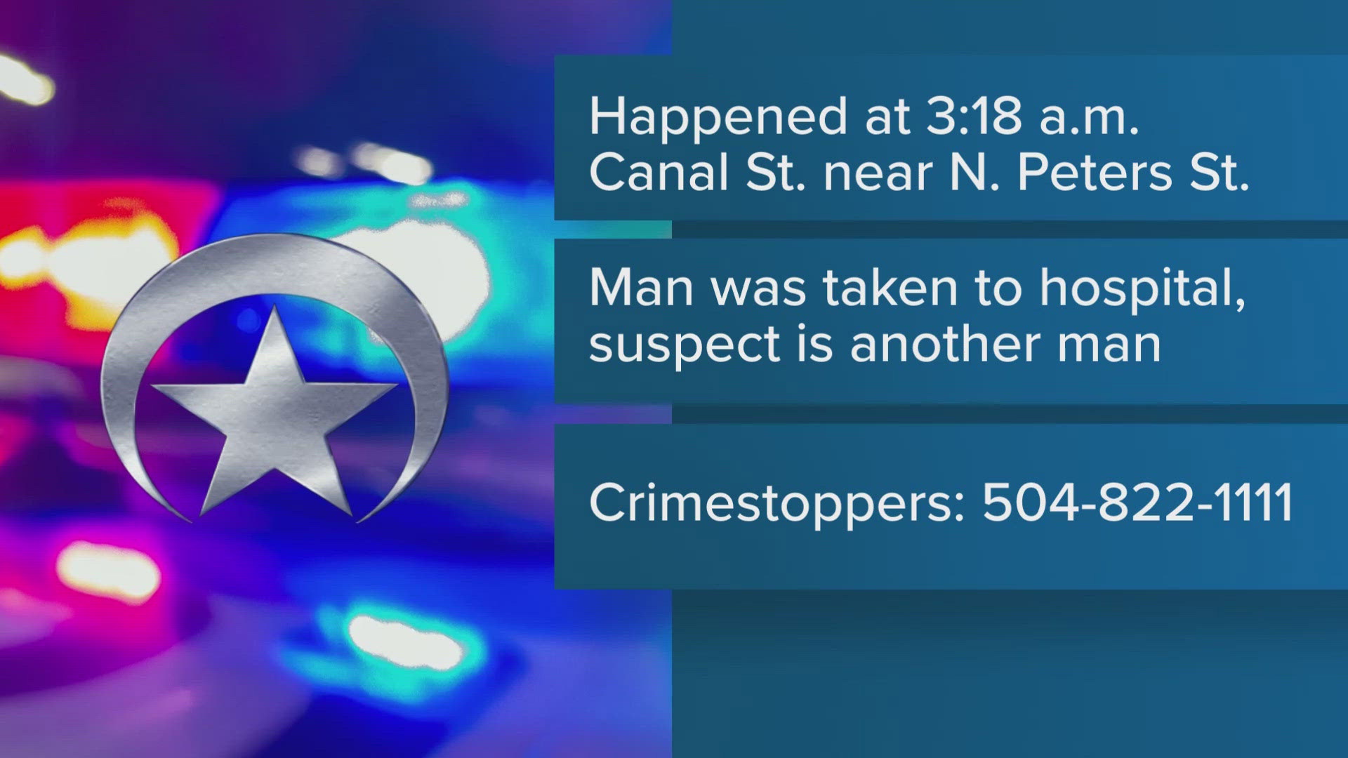 NOPD said it happened on Canal Street near North Peters Street around 3:18 a.m. Saturday.