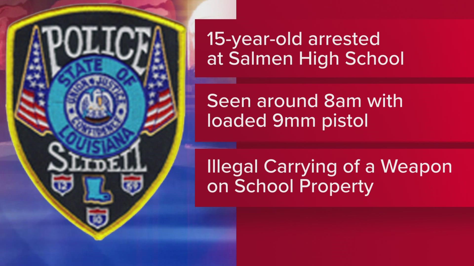 A police spokesperson said the student was quickly located and a 9mm handgun was found concealed in their waistband.