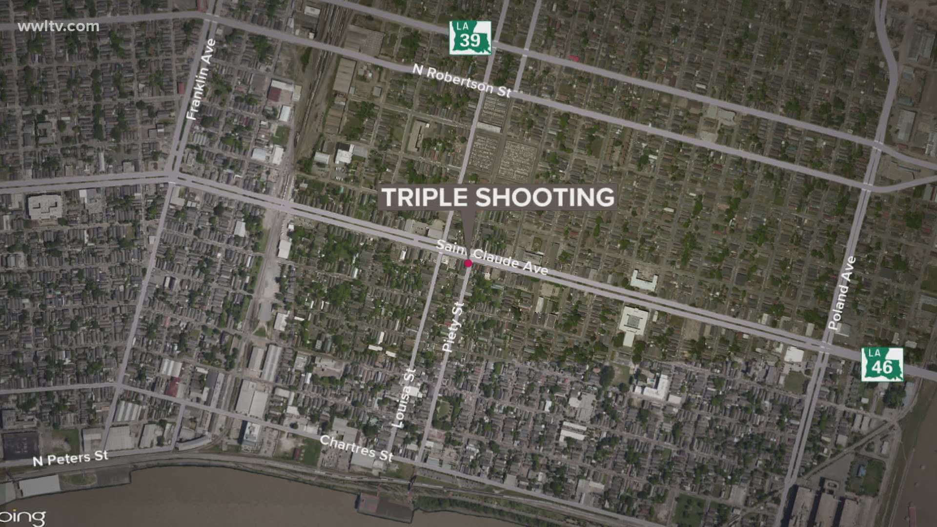 A man, woman and 8-year-old boy were all injured in a shooting in the St. Claude neighborhood, Saturday