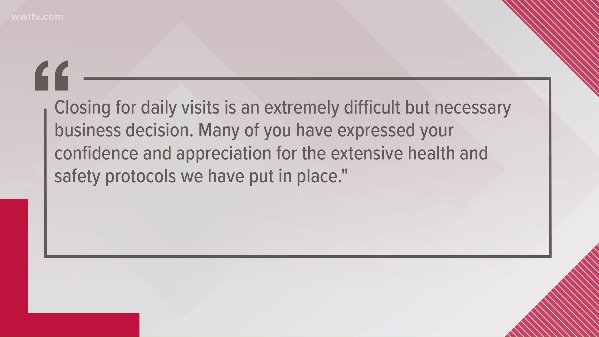 The museum said it was postponing daily museum visits starting Monday, Aug. 17, “until families are more confident about the health of the community.”