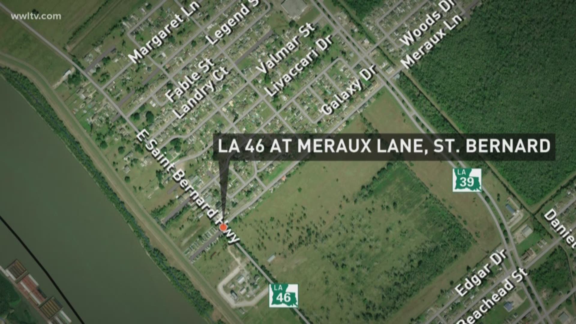 According to Louisiana State Police, the crash happened around 5:45 p.m. Tuesday on LA 46 near Meraux Lane.