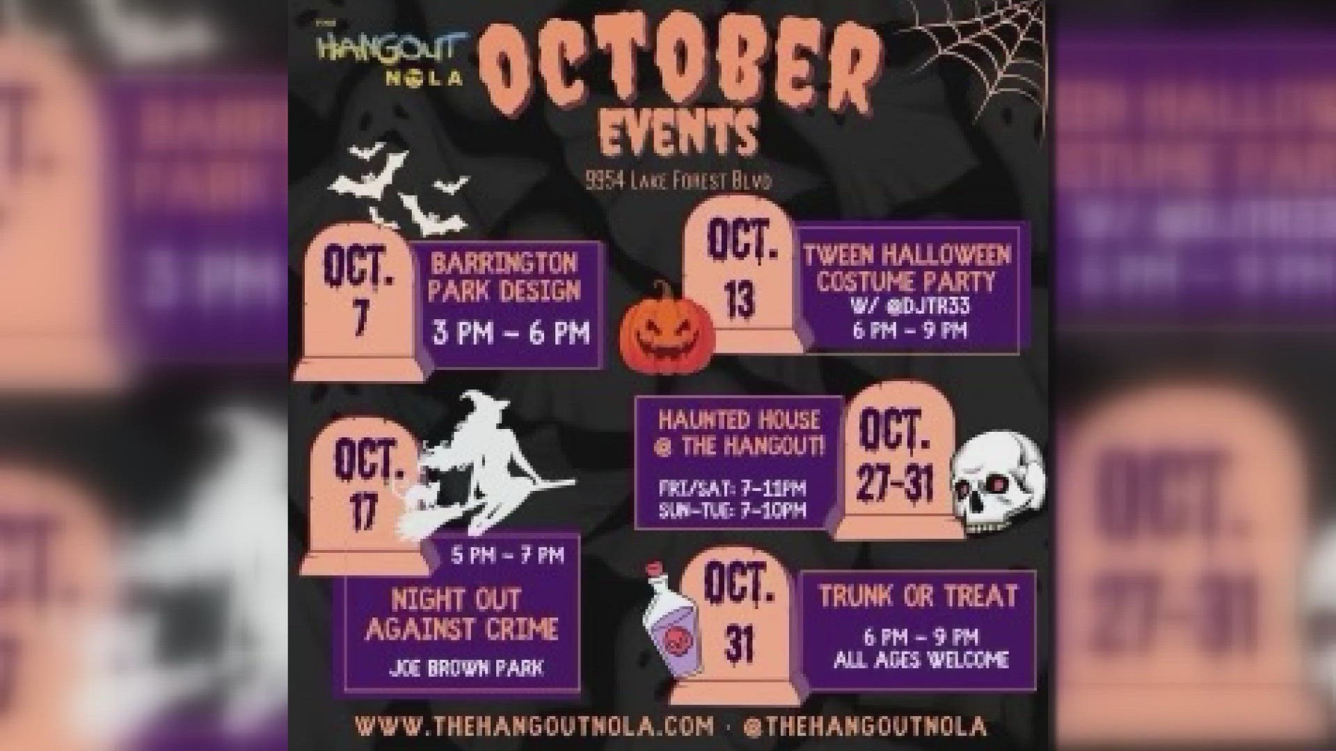 Halloween events at Hangout.