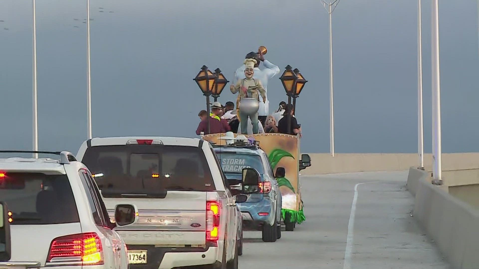 The flyover ramps to the Armstrong airport are finally done and Friday morning it was celebrated in typical New Orleans fashion.