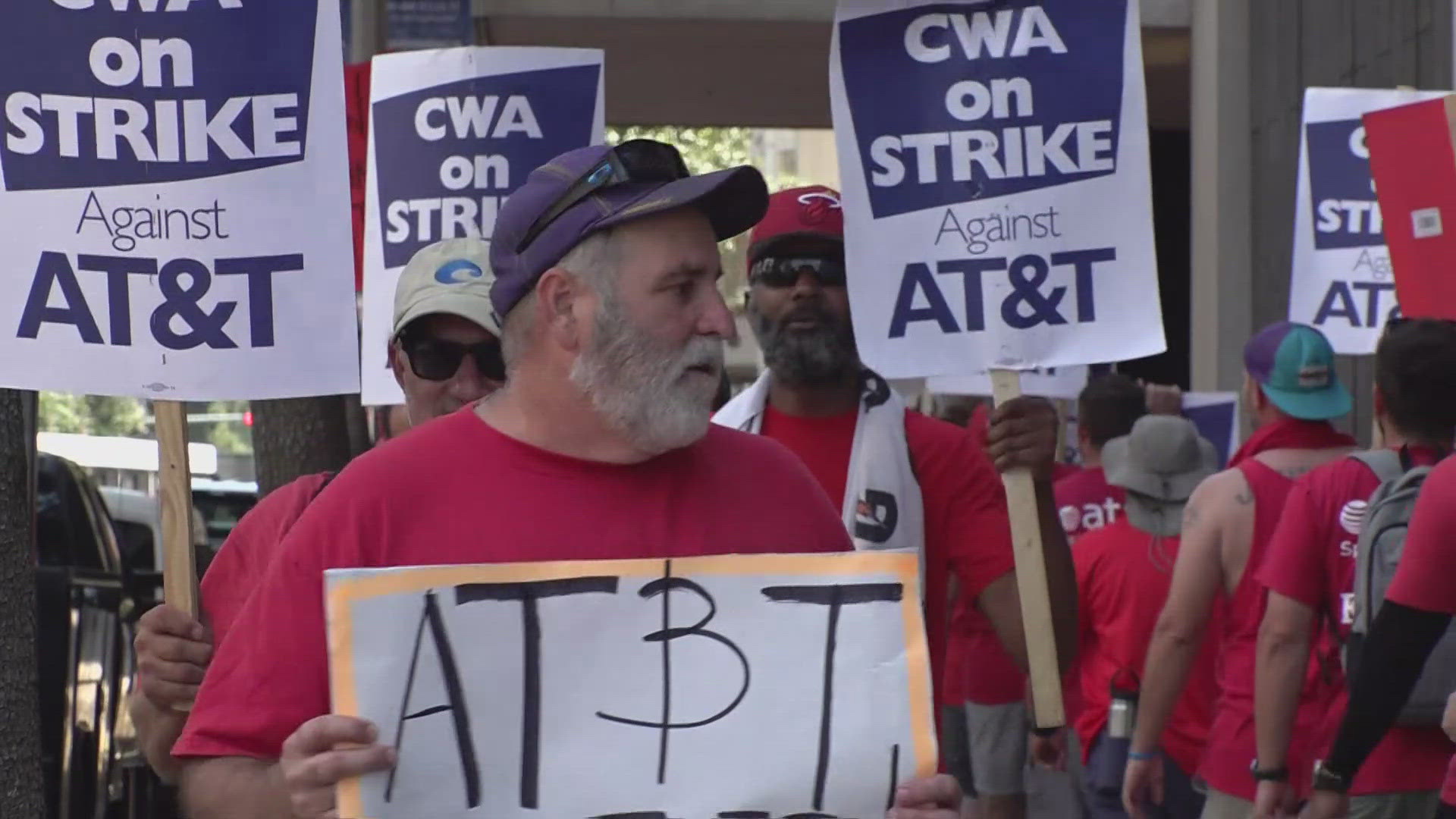 Marching started on Friday as workers say they're facing unfair labor practices, but AT&T tells us otherwise. WWL Louisiana's Alyssa Curtis with the story.