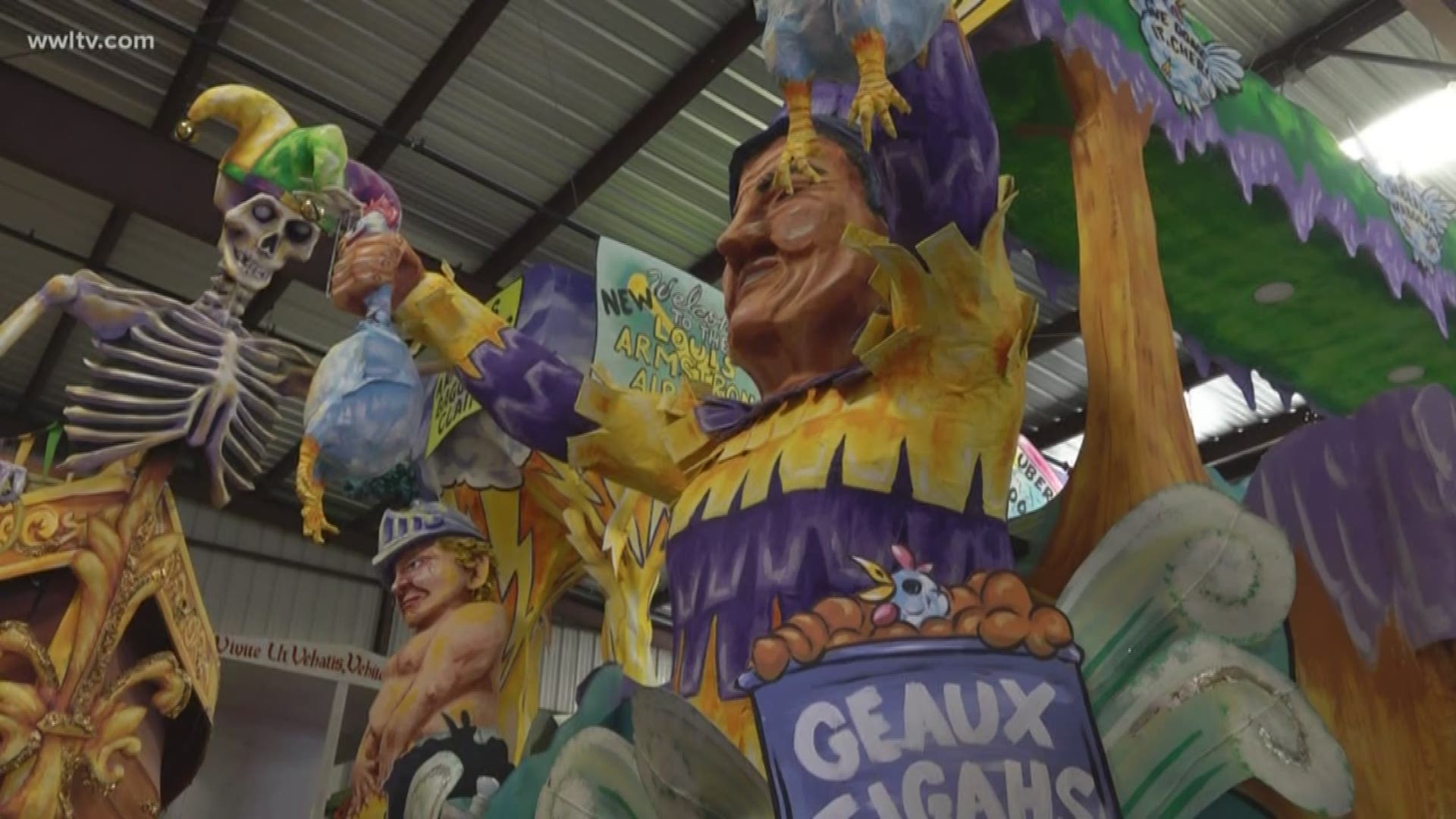 An inside look at Le Krewe d'Etat parade, which rolls Uptown Friday and is known for its satirical themes and original floats.