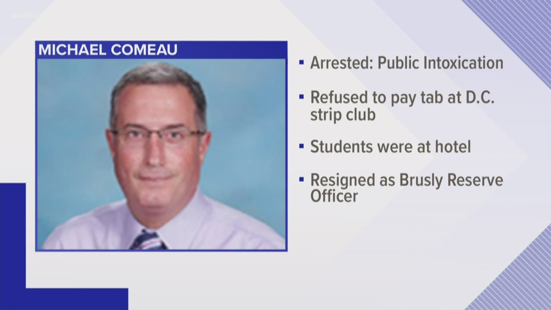 The Catholic school principal was arrested in the country's capital after reportedly refusing to pay his bill at a gentleman's club.