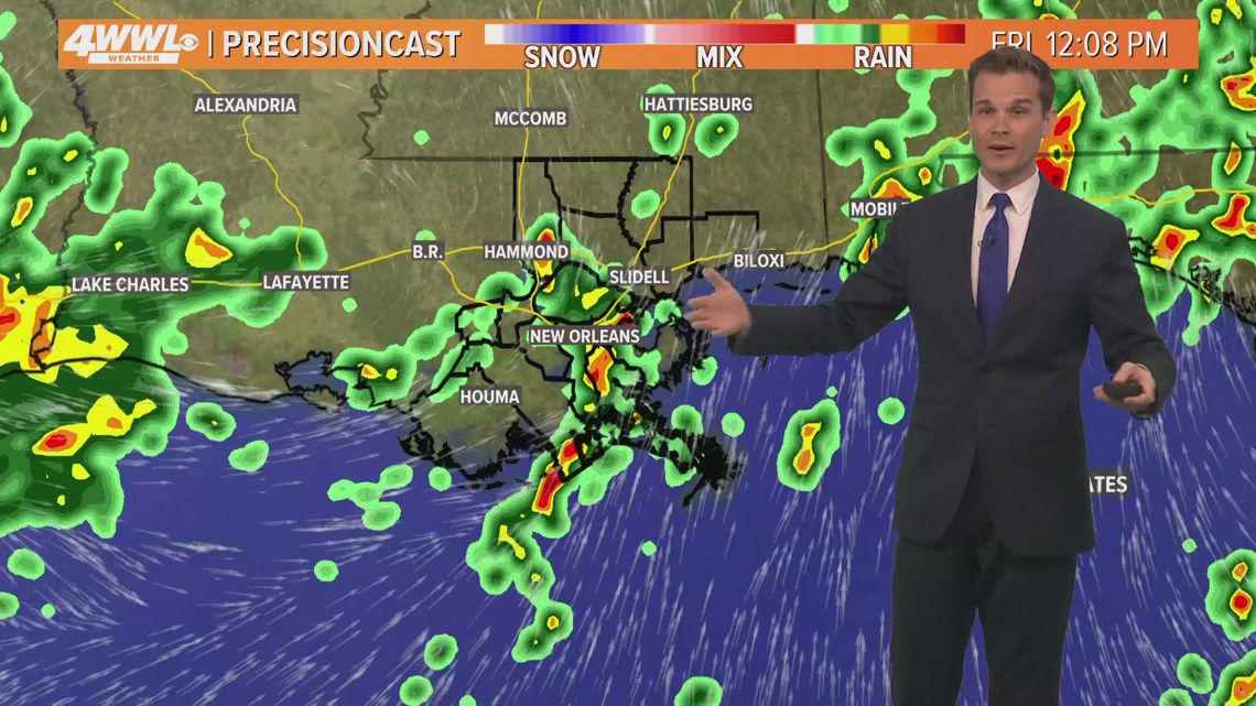 New Orleans Weather Impact: Scattered showers and storms amid tropical ...