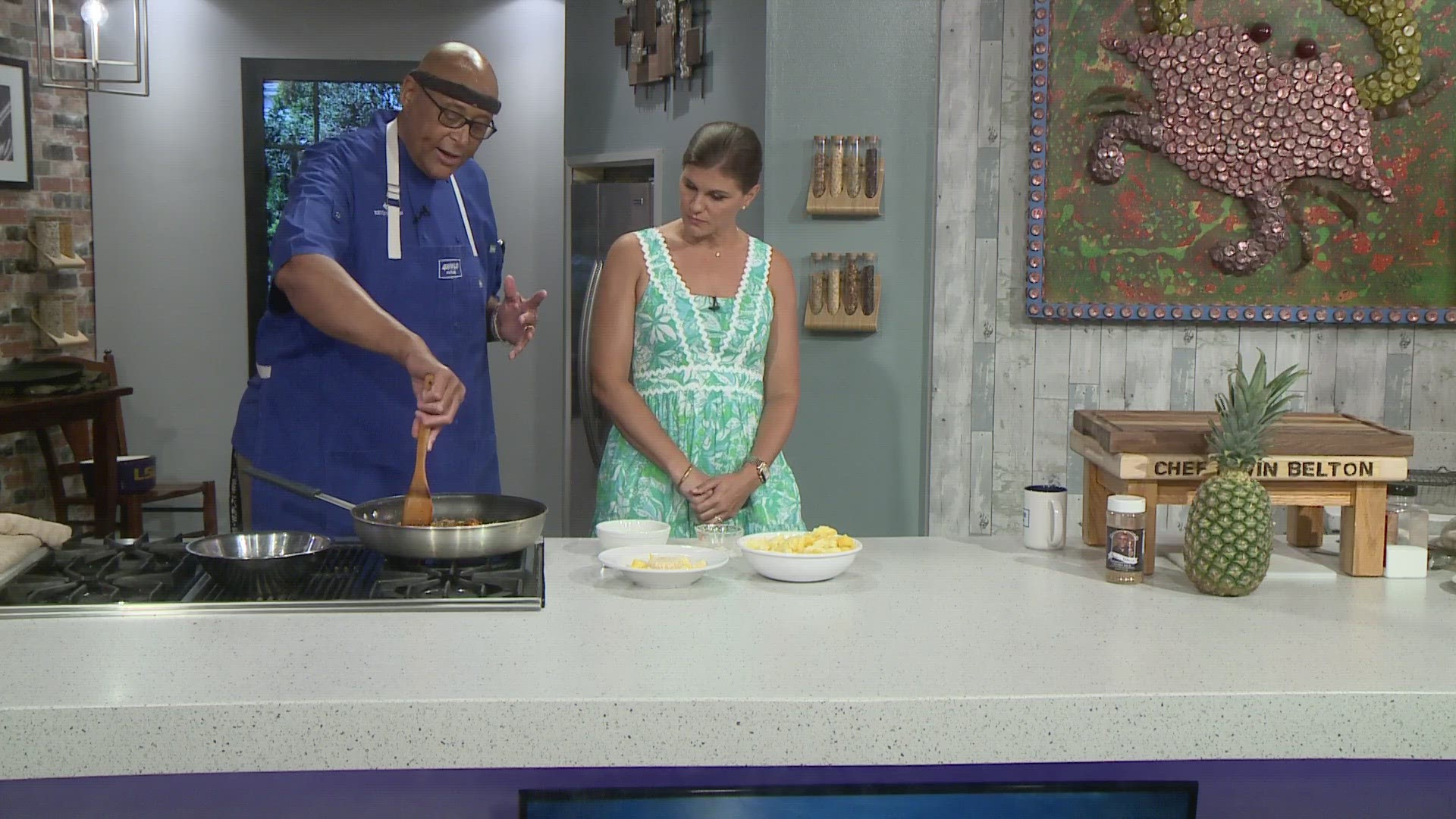 Chef Belton cooks up a sweet Hawaiian dish in the WWL-TV kitchen.