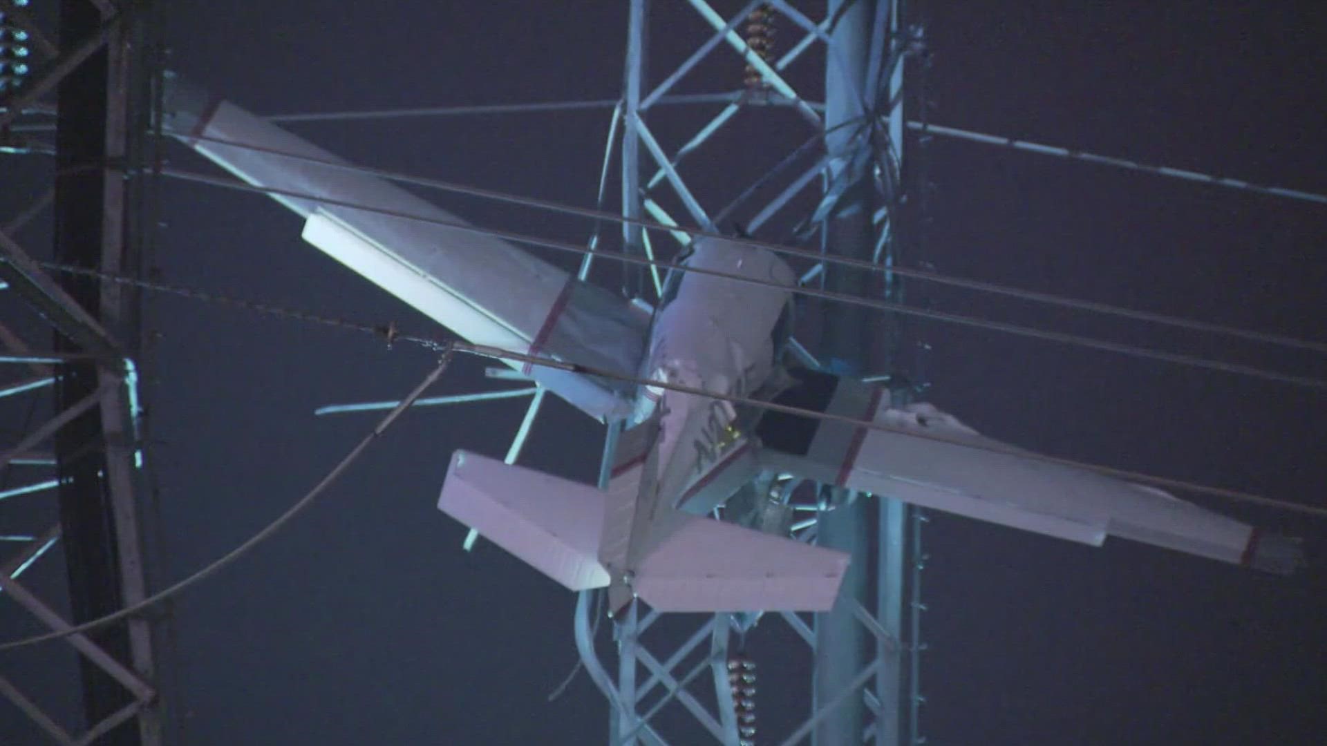 Their small single-engine plane crashed into high-tension wires about a mile from a Maryland airport Sunday evening.