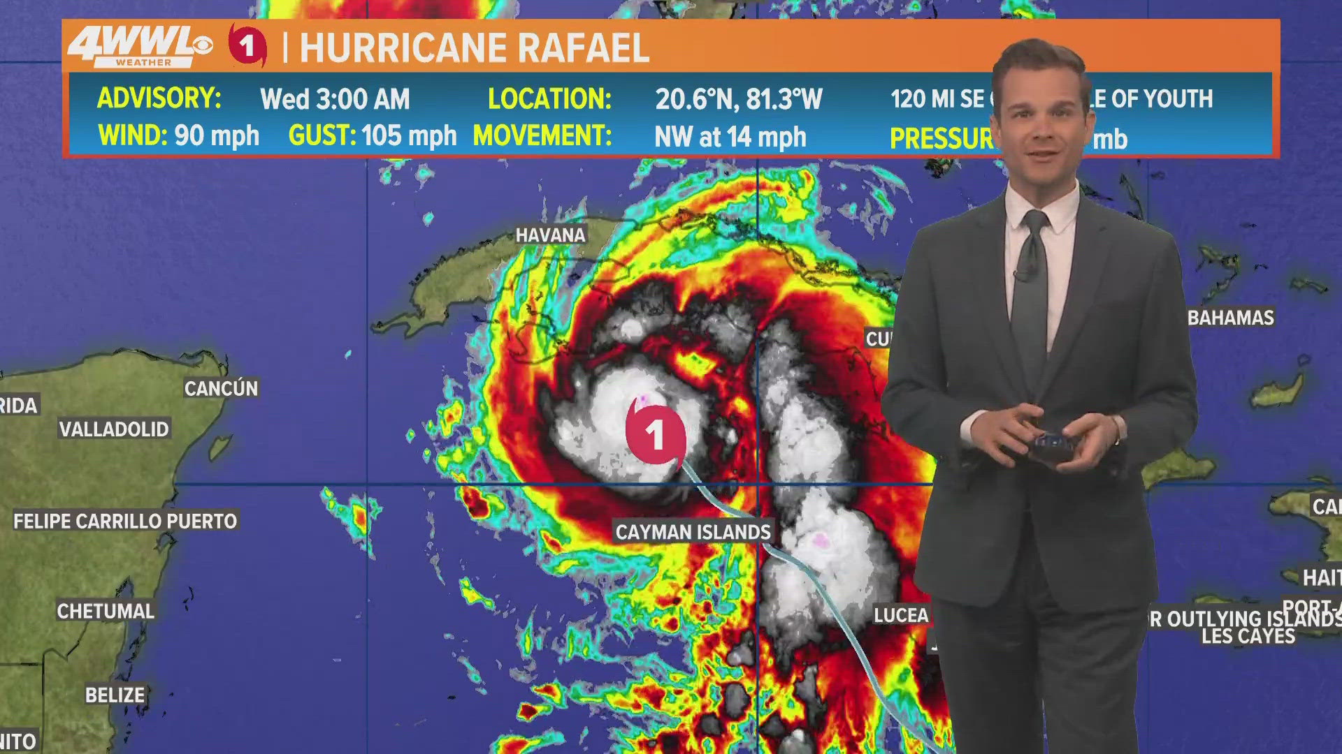 The storm will stay a hurricane in the Gulf for a few days before weakening this weekend.