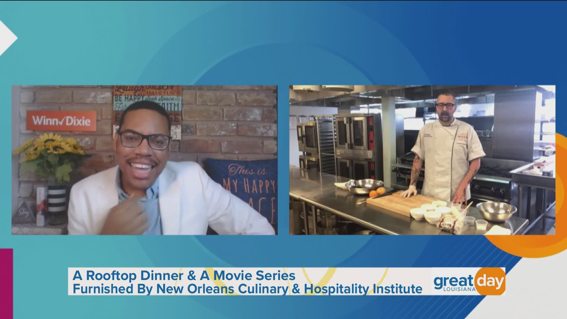 The New Orleans Culinary & Hospitality Institute's executive events chef prepared the featured dish for their "Say Anything" movie night on April 30th.