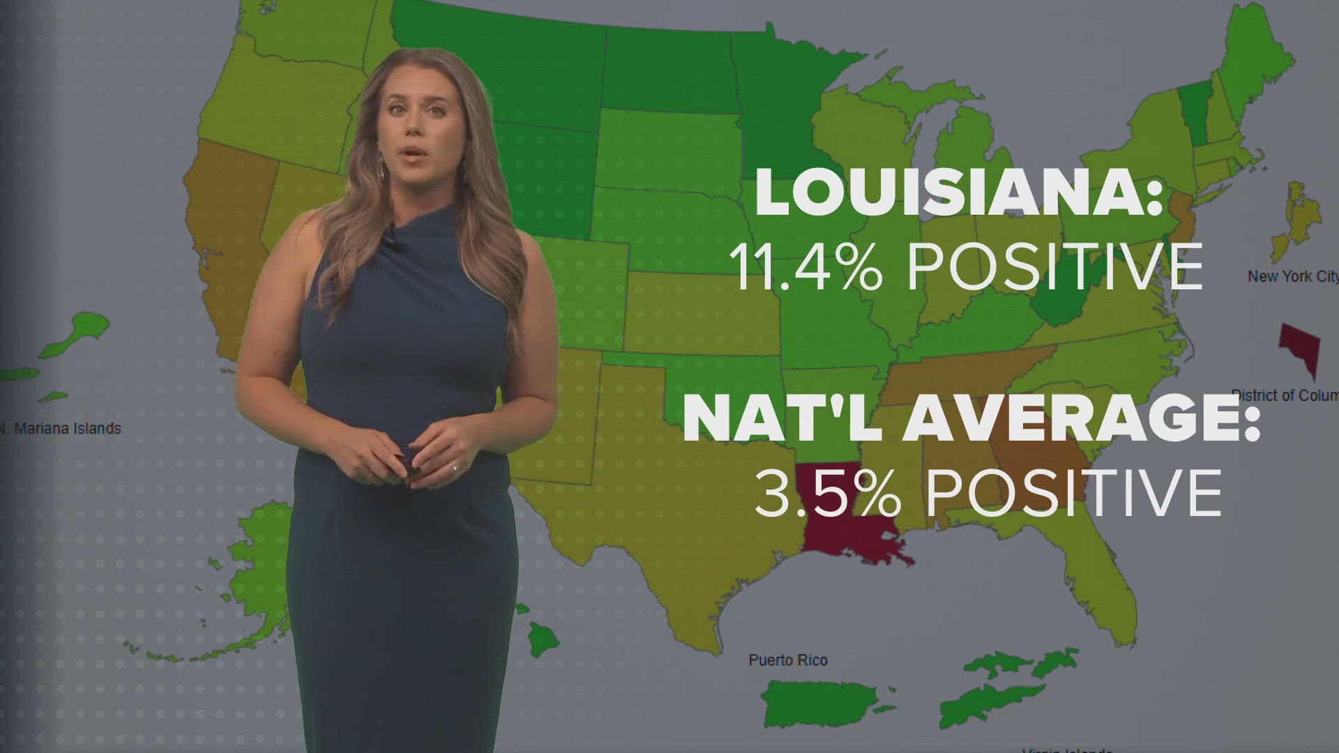 More than 11 percent of flu tests in Louisiana were positive, compared to a 3.5 percent positivity rate nationwide.