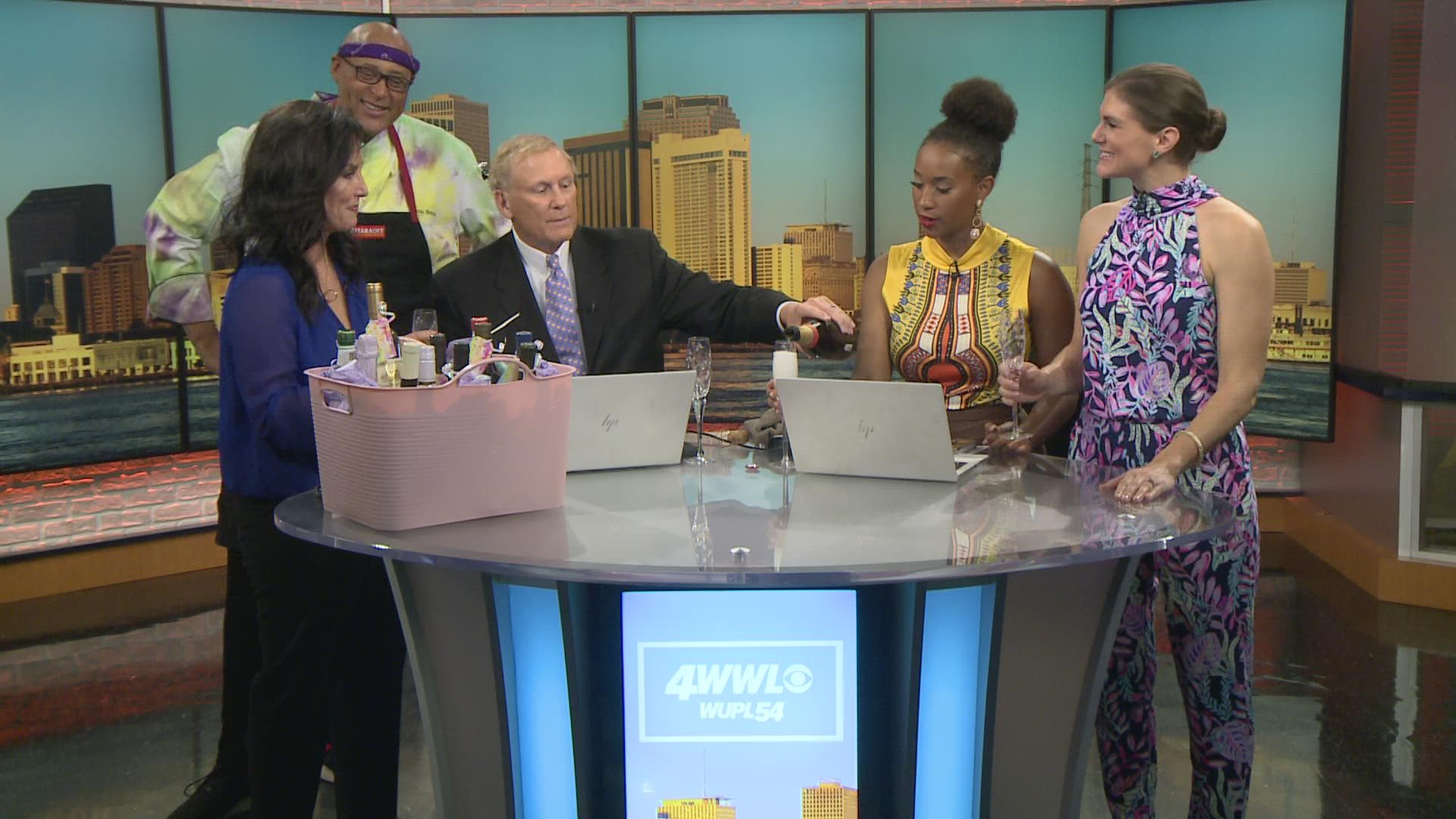 Karen Swensen is toasted by the Morning Show krewe on her final day at WWL-TV.