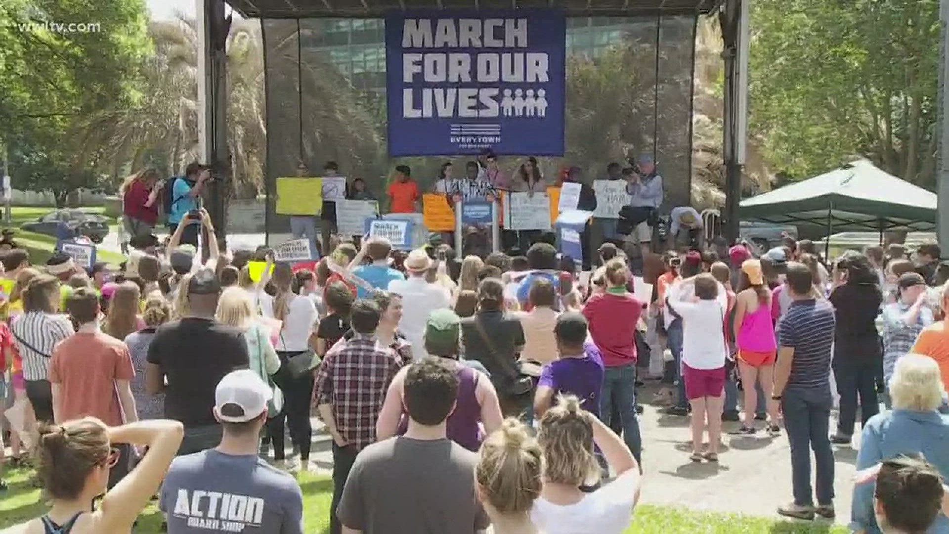 Crowds of people took to the streets, rallying to protest gun violence at schools.