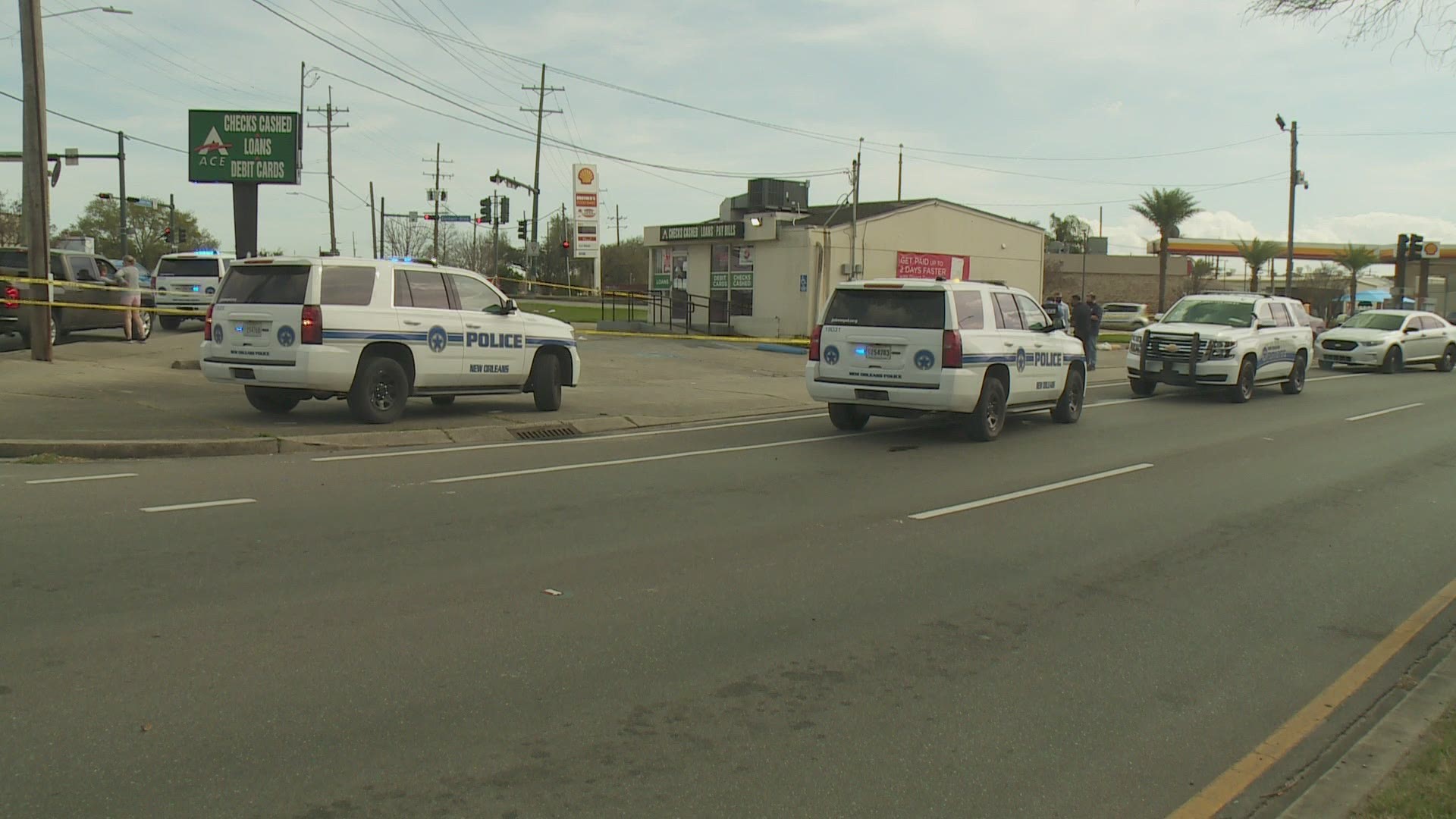 NOPD is investigating the shooting death of a man outside of the ACE Cash Express near the intersection of Washington and Earhart.