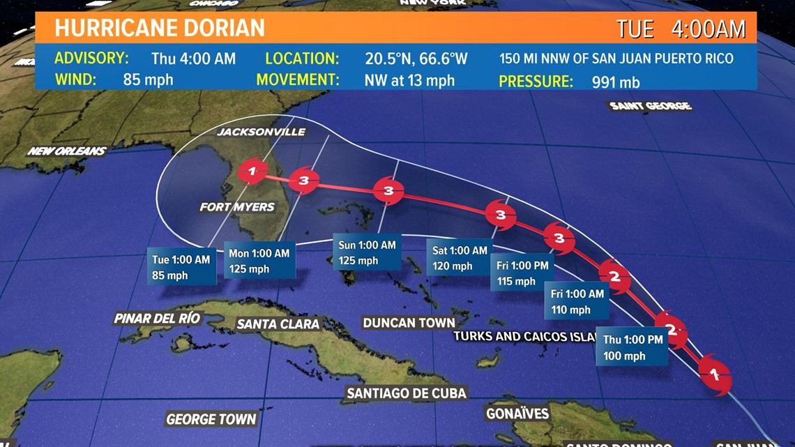 Tropical Storm Dorian Live Radar Path Track Spaghetti Models