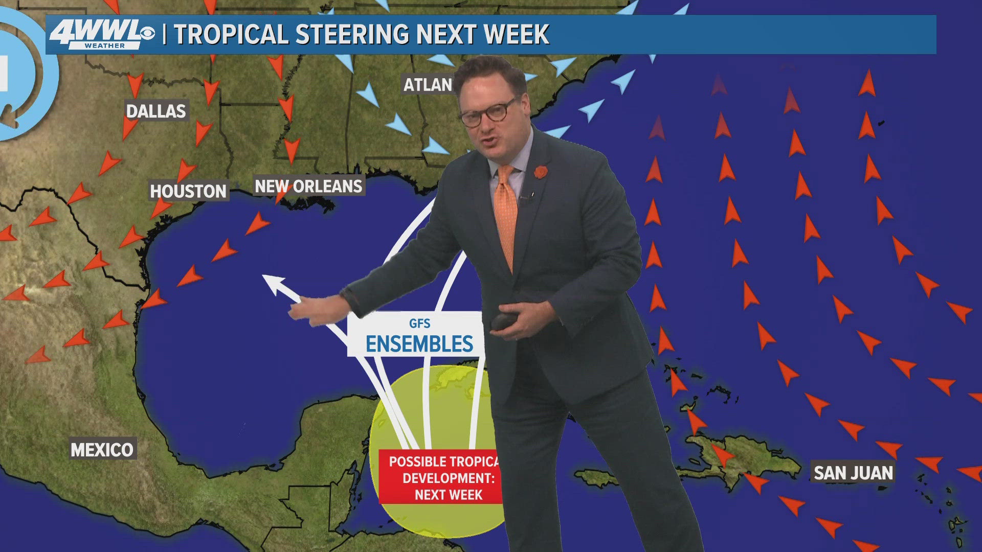 Chief meteorologist Chris Franklin says a possible tropical development is expected to head towards Florida. It has a 20 percent chance of forming, NHC says.