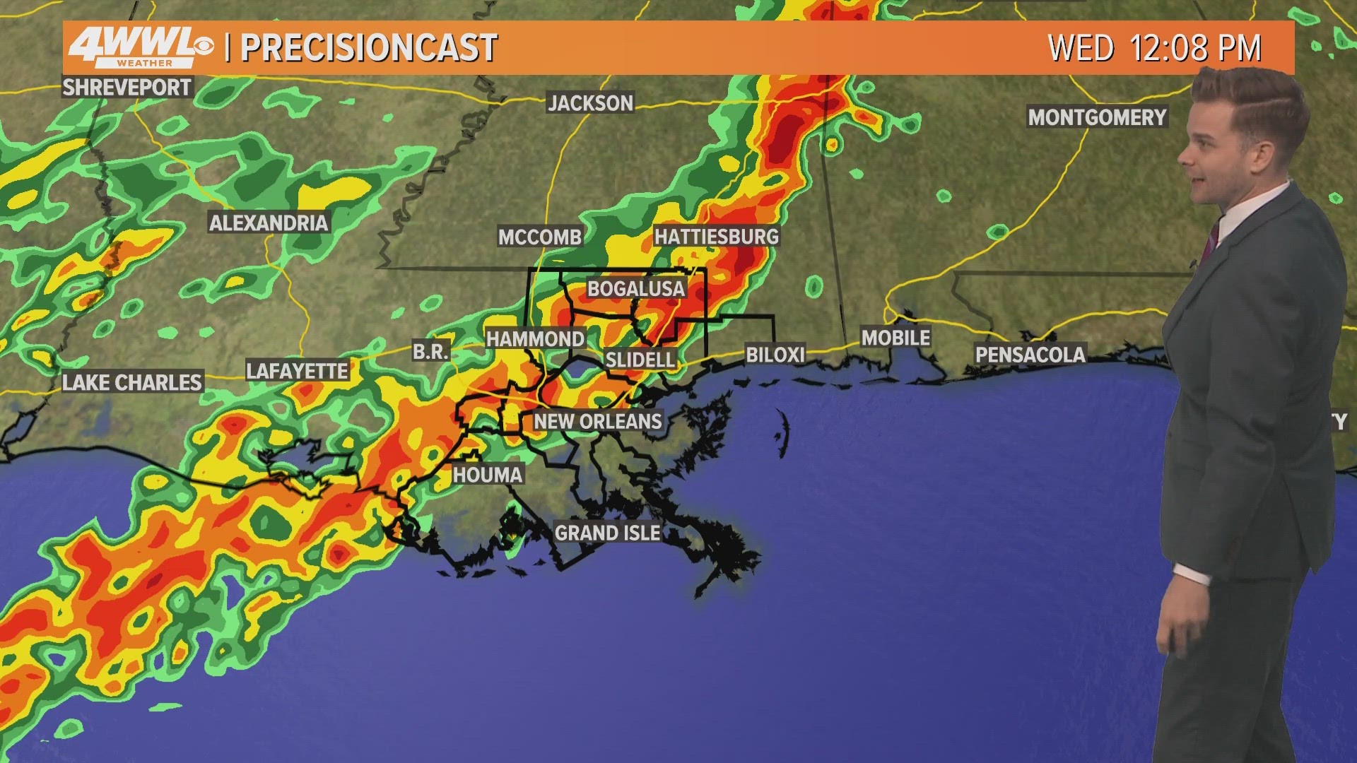 WWL Louisiana meteorologist Payton Malone with the latest weather forecast at noon on Tuesday, Jan. 23, 2024.