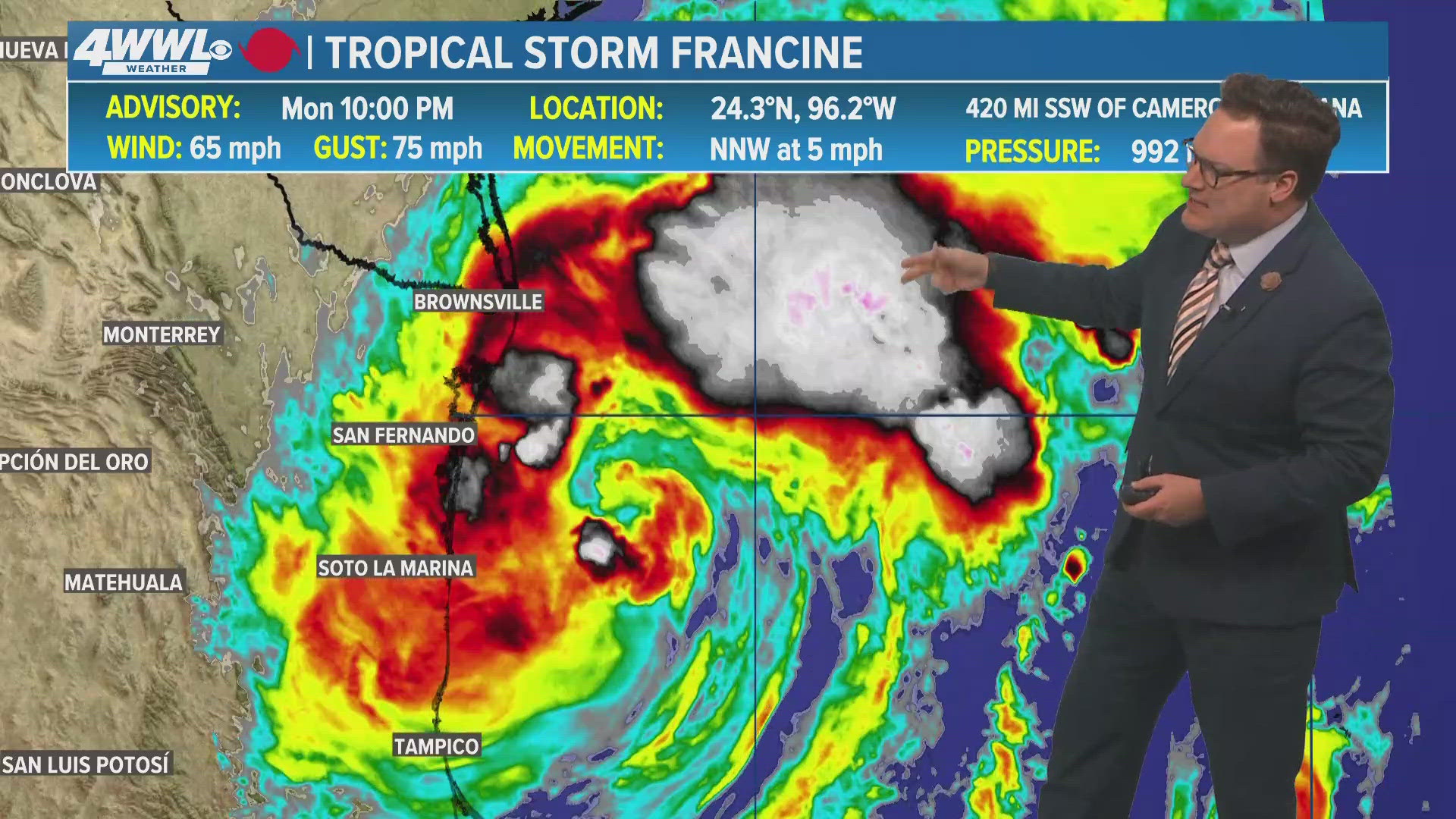 WWL Louisiana team coverage as Tropical Storm Francine continues tracking toward landfall in southeast Louisiana and the New Orleans area on Wednesday, Sept. 11.