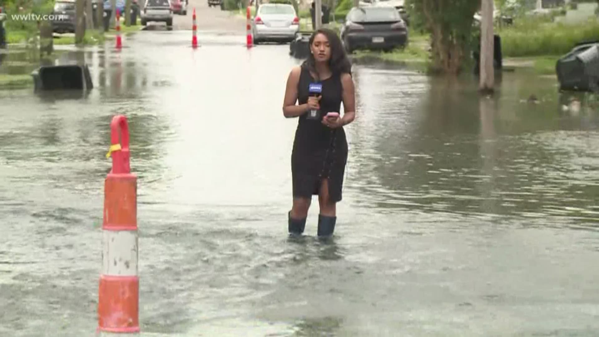 The water main break was discovered around midnight near South Claiborne Avenue and Soniat Streets.